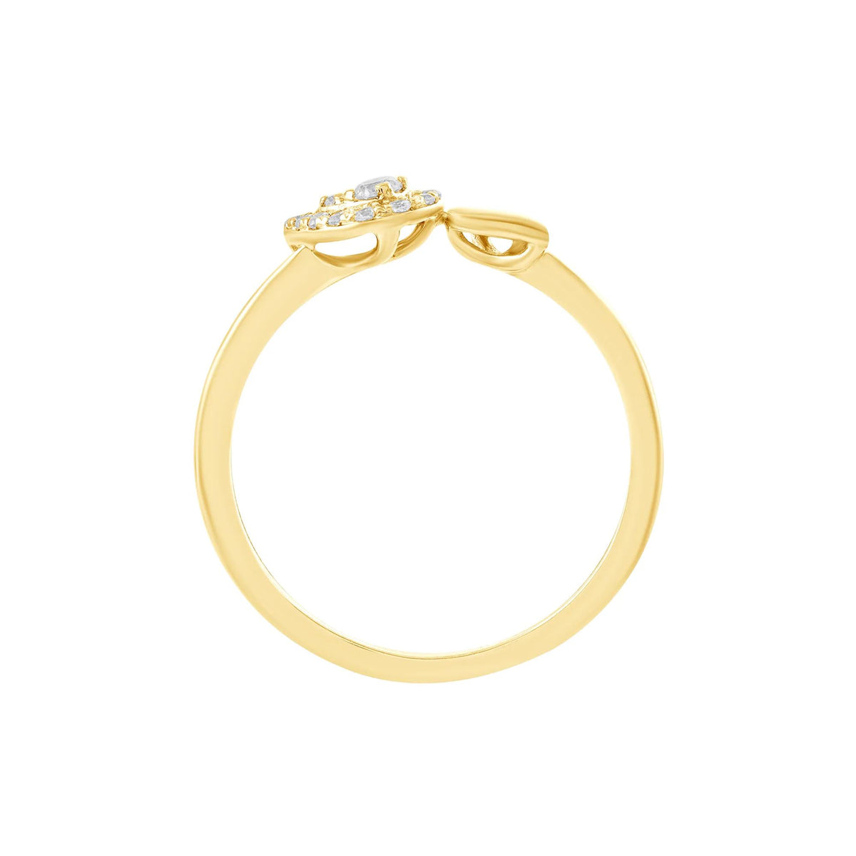 1/7 CT. Tw. Diamond Pear-Shaped Halo Ring 10K Yellow Gold Round Brilliant Cut Size 6