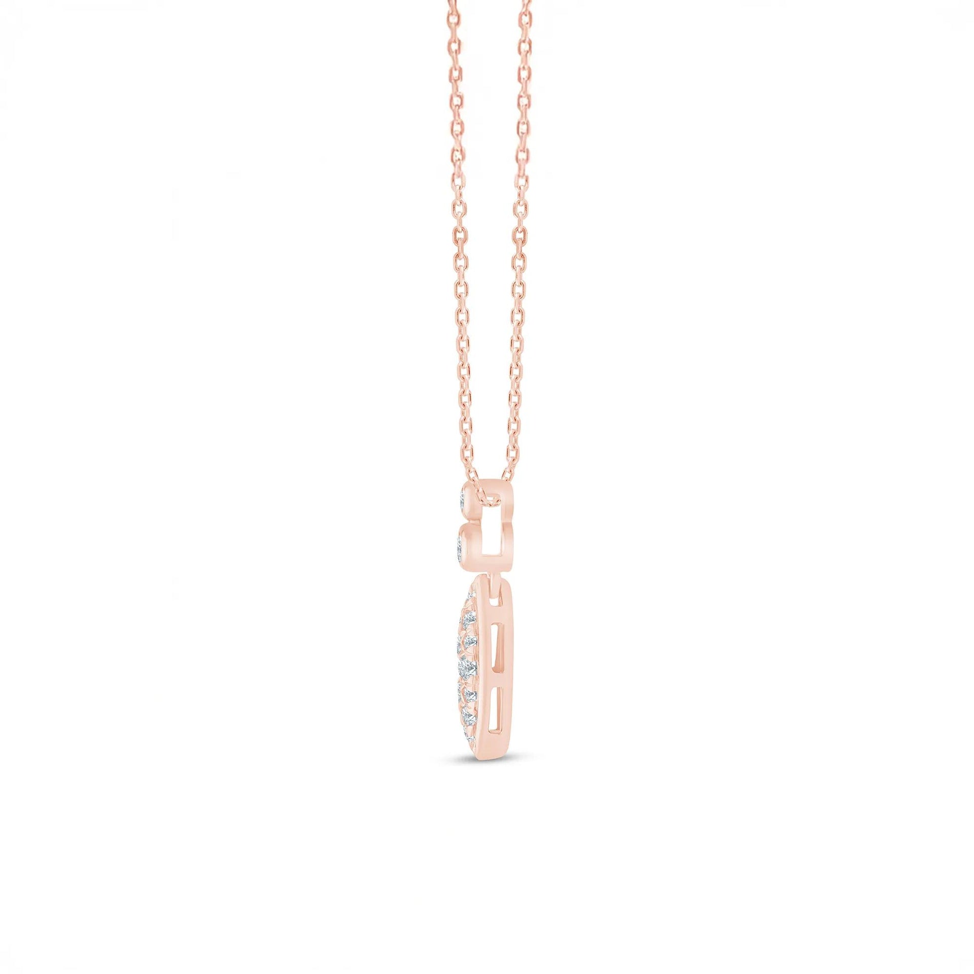 1/5 CT. Tw. Diamond Pendant Necklace 10K Rose Gold Size 18"