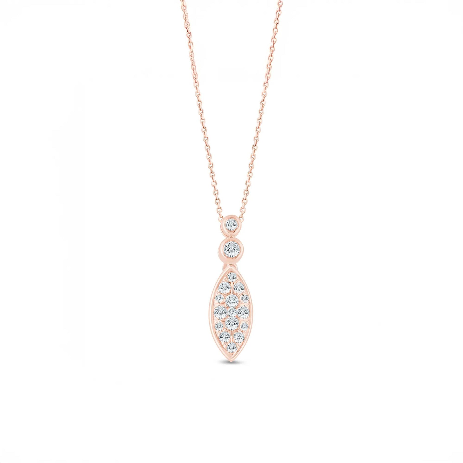1/5 CT. Tw. Diamond Pendant Necklace 10K Rose Gold Size 18"