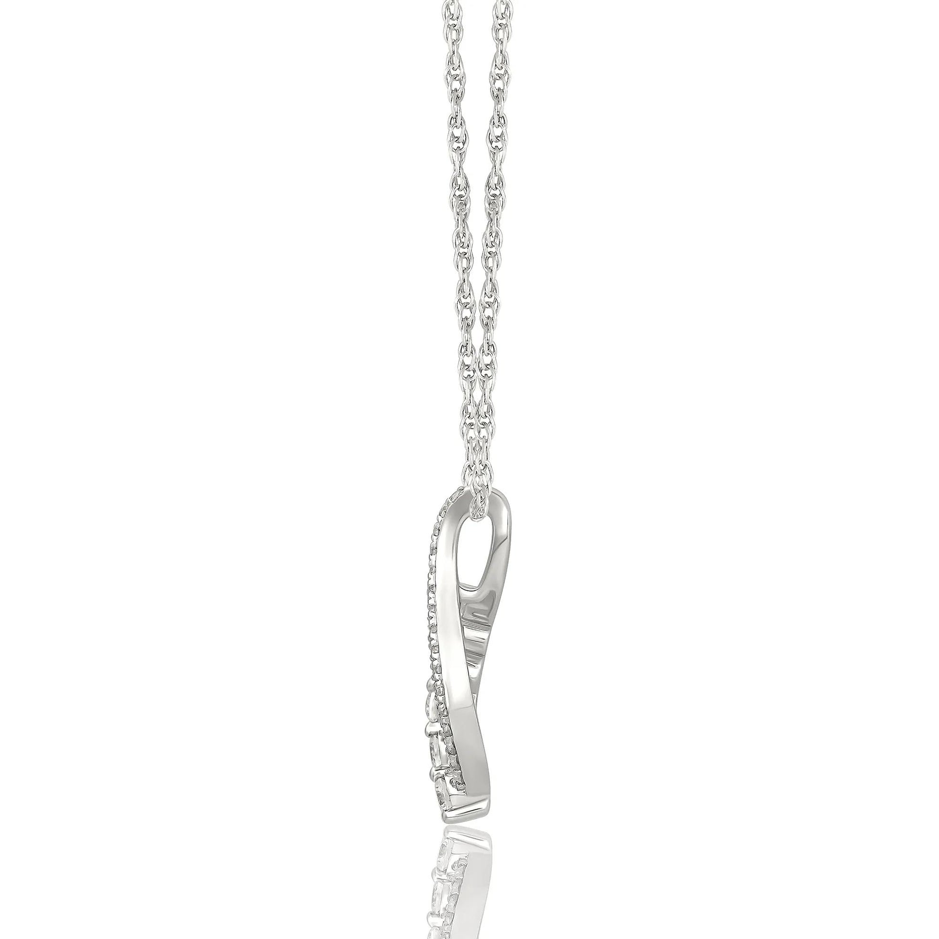 1/3 CT. Tw. Diamond Pendant Necklace 10K White Gold Size 18"