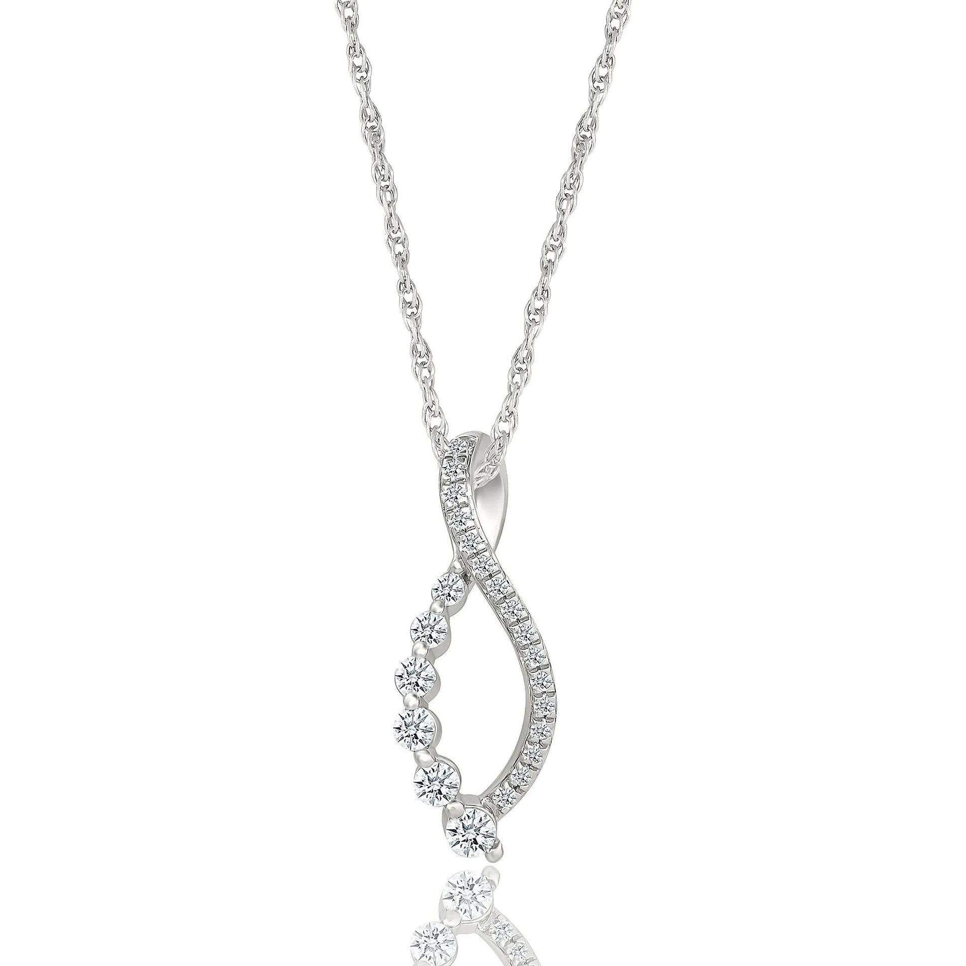 1/3 CT. Tw. Diamond Pendant Necklace 10K White Gold Size 18"