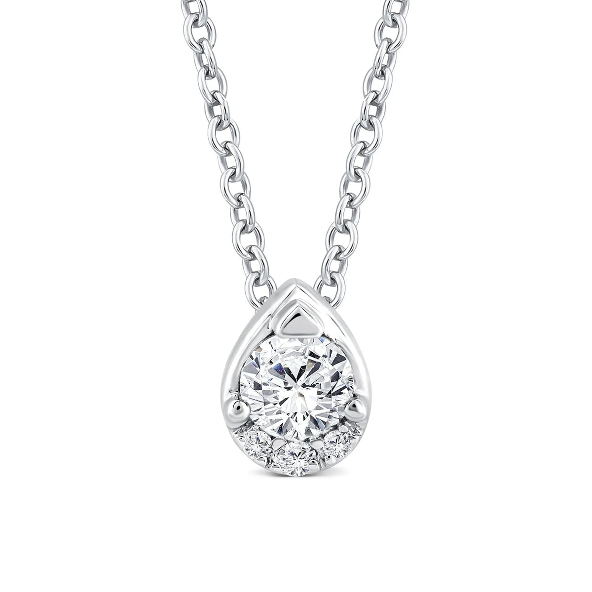 1/7 CT. Tw. Diamond Pendant Necklace 10K White Gold Size 18"
