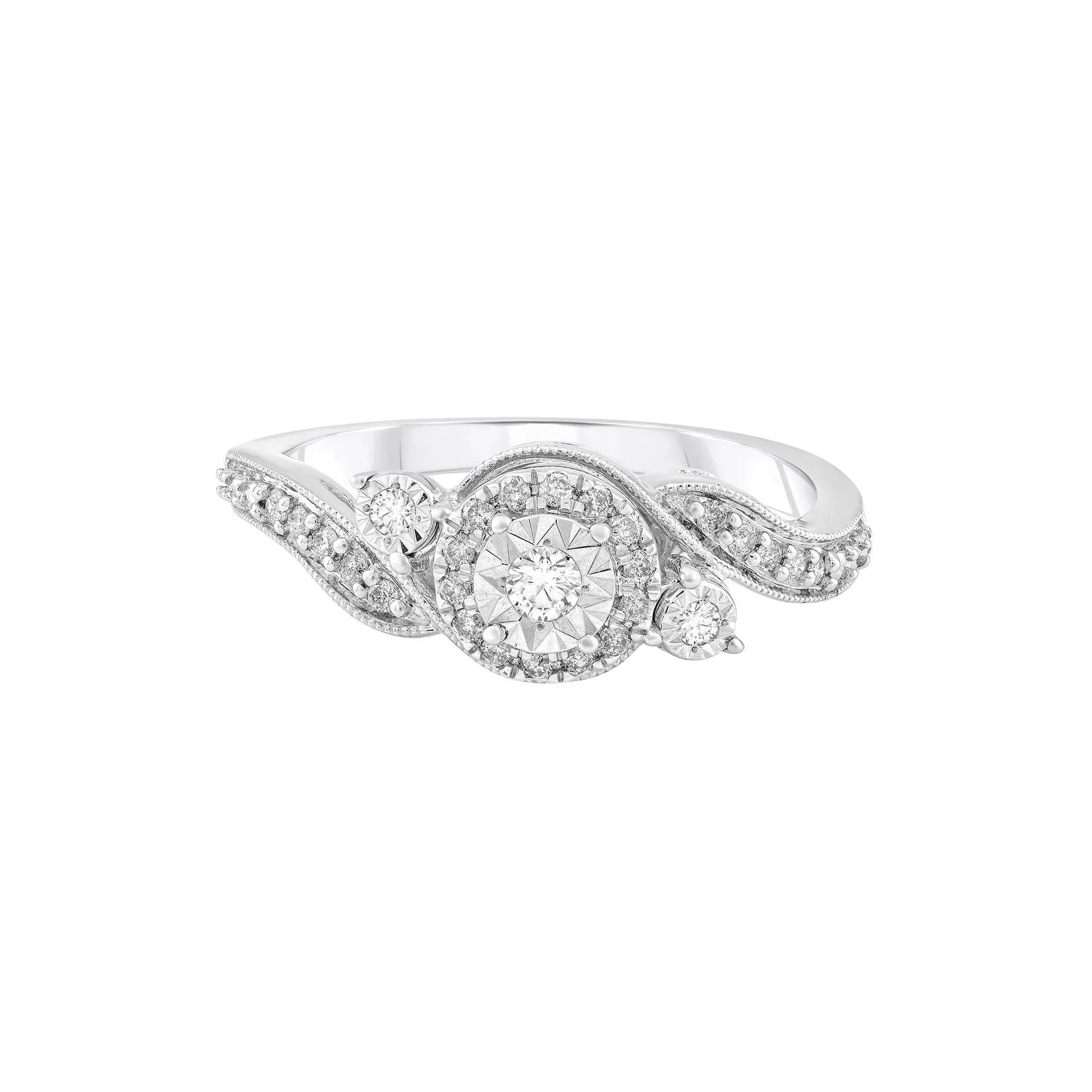 1/4 CT. Tw. Diamond Promise Ring 10K White Gold Size 6