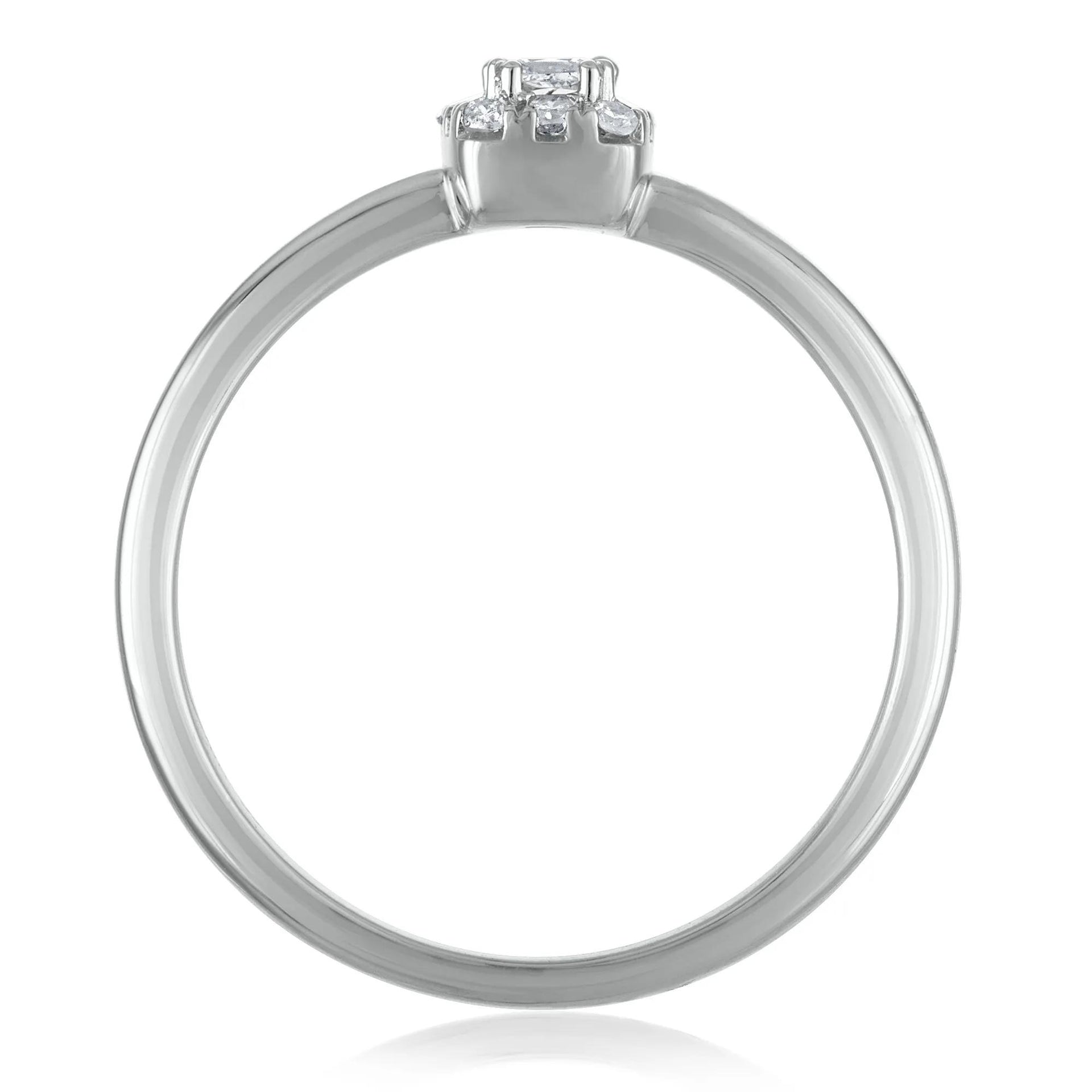 1/5 CT. Tw. Diamond Promise Ring 10K White Gold Size 6.5 2mm