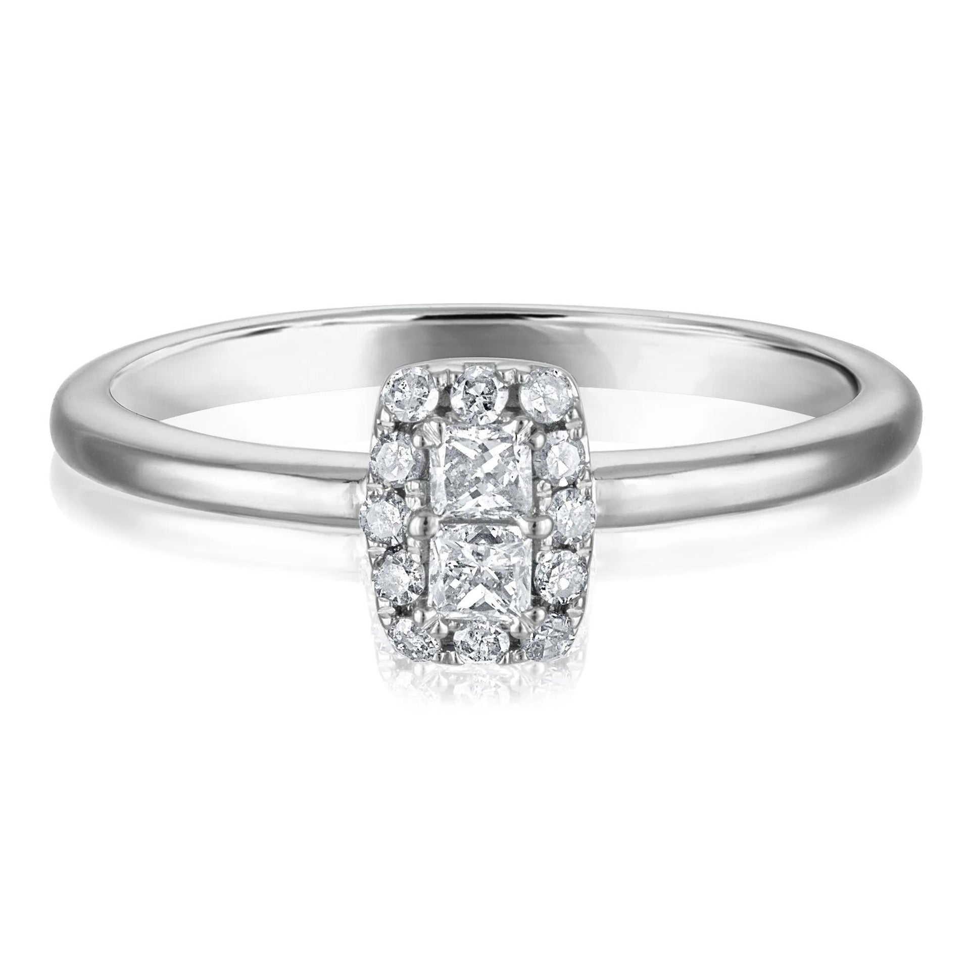1/5 CT. Tw. Diamond Promise Ring 10K White Gold Size 6.5 2mm