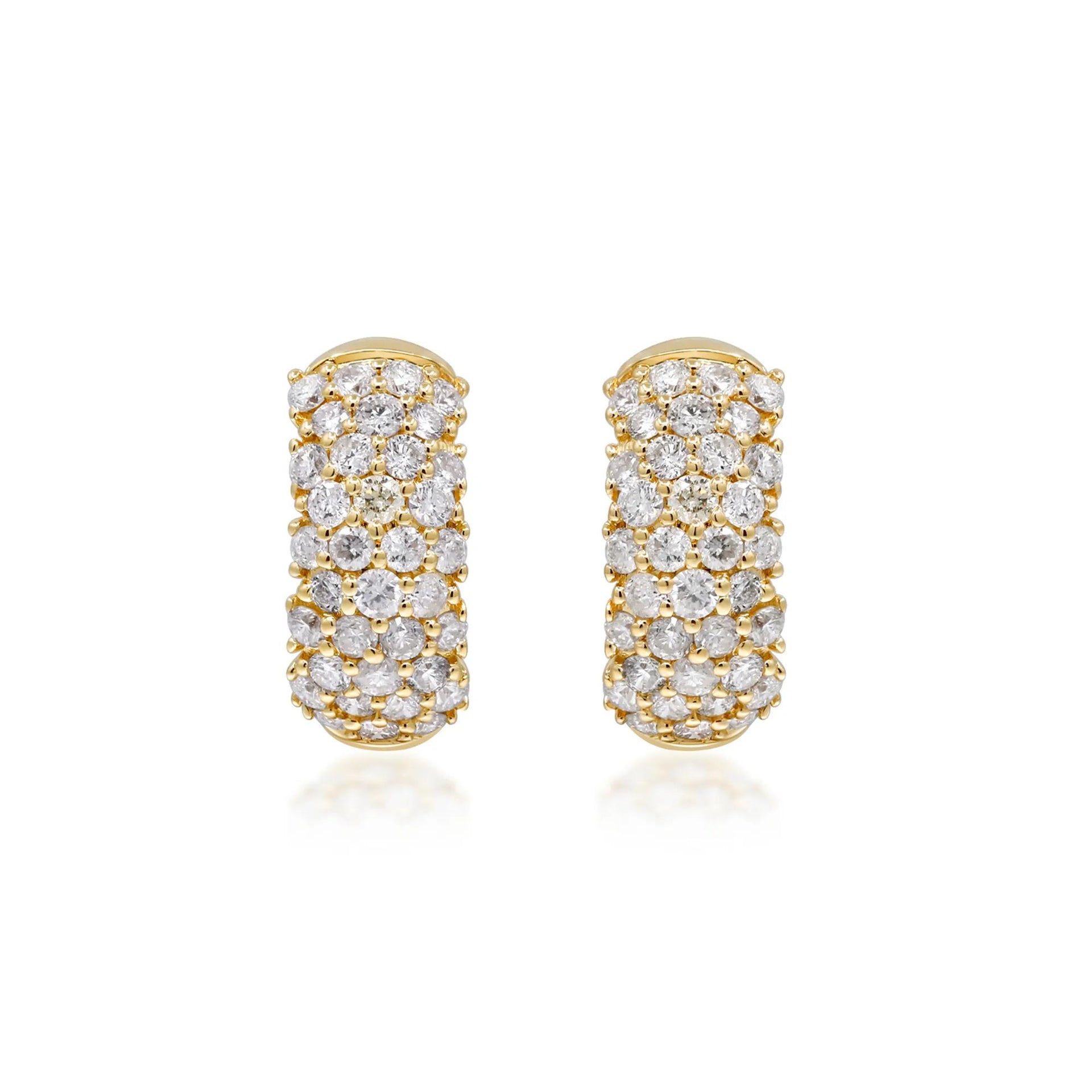 1 CT. Tw. Diamond Reversible Hoop Earrings 10K Yellow Gold Size 10.00mm