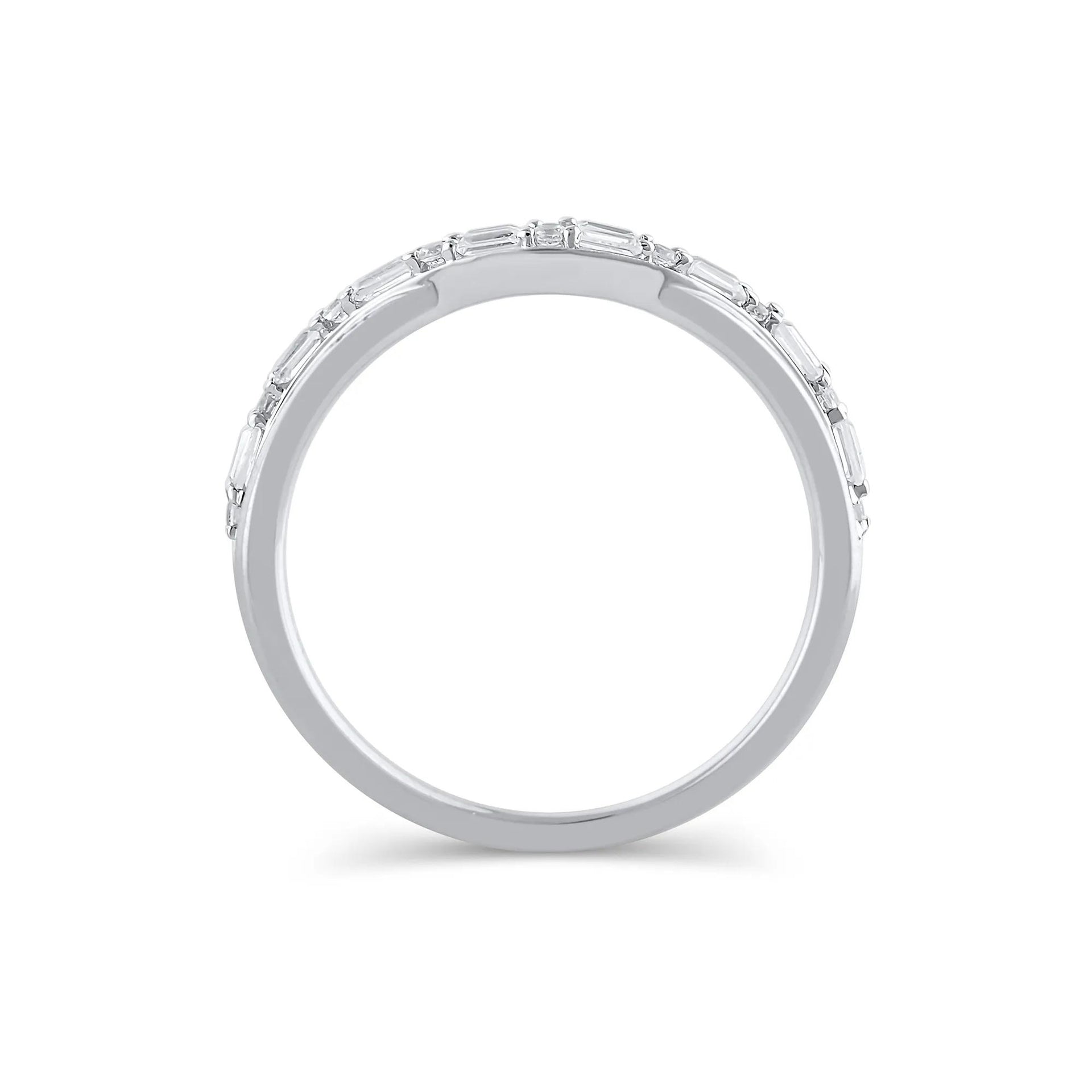 1/4 CT. Tw. Diamond Ring Enhancer 14K White Gold Round Brilliant Cut Size 7.5 1mm