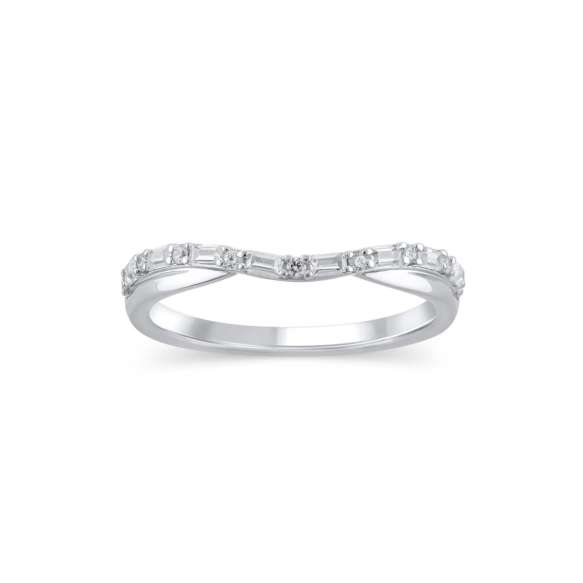 1/4 CT. Tw. Diamond Ring Enhancer 14K White Gold Round Brilliant Cut Size 7.5 1mm