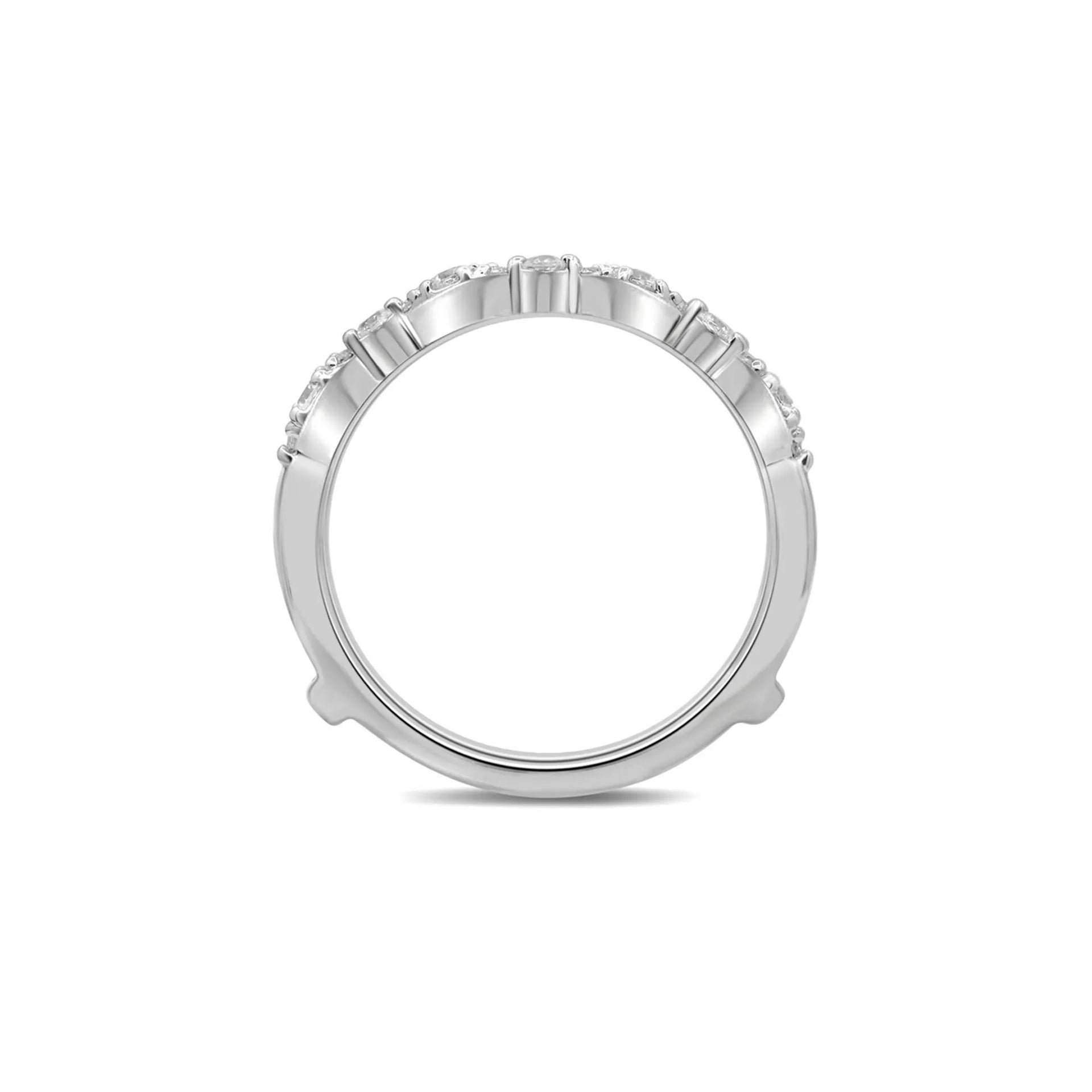1/2 CT. Tw. Diamond Ring Enhancer with Marquise Clusters 14K White Gold Round Brilliant Cut Size 9