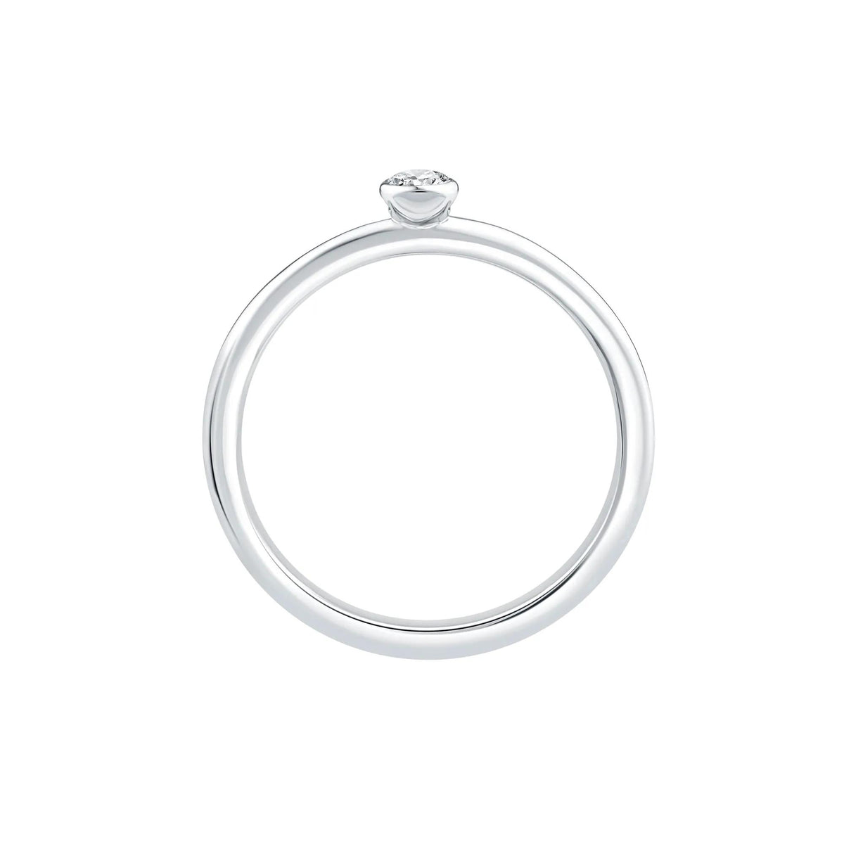 1/10 CT. Tw. Diamond Ring 10K White Gold Round Brilliant Cut Size 7 1mm