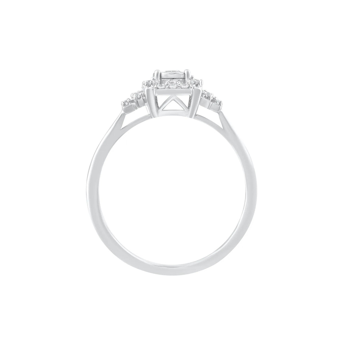 1/4 CT. Tw. Diamond Ring 10K White Gold Round Brilliant Cut Size 5