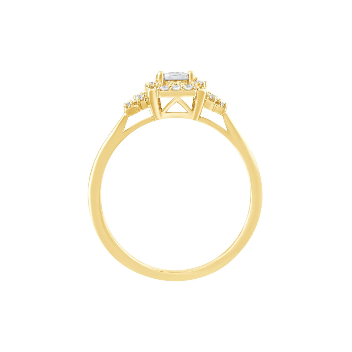 1/4 CT. Tw. Diamond Ring 10K Yellow Gold Round Brilliant Cut Size 5