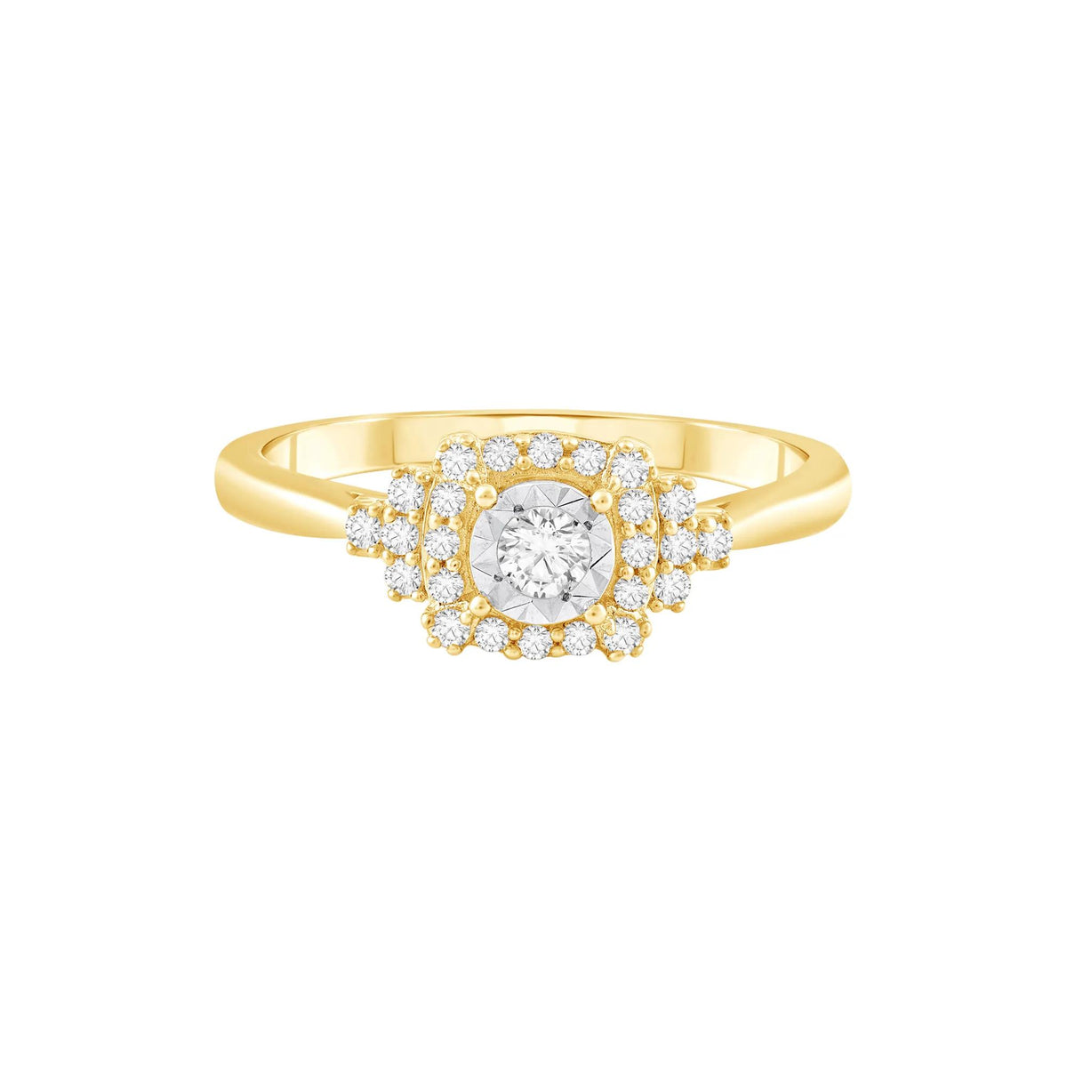 1/4 CT. Tw. Diamond Ring 10K Yellow Gold Round Brilliant Cut Size 5