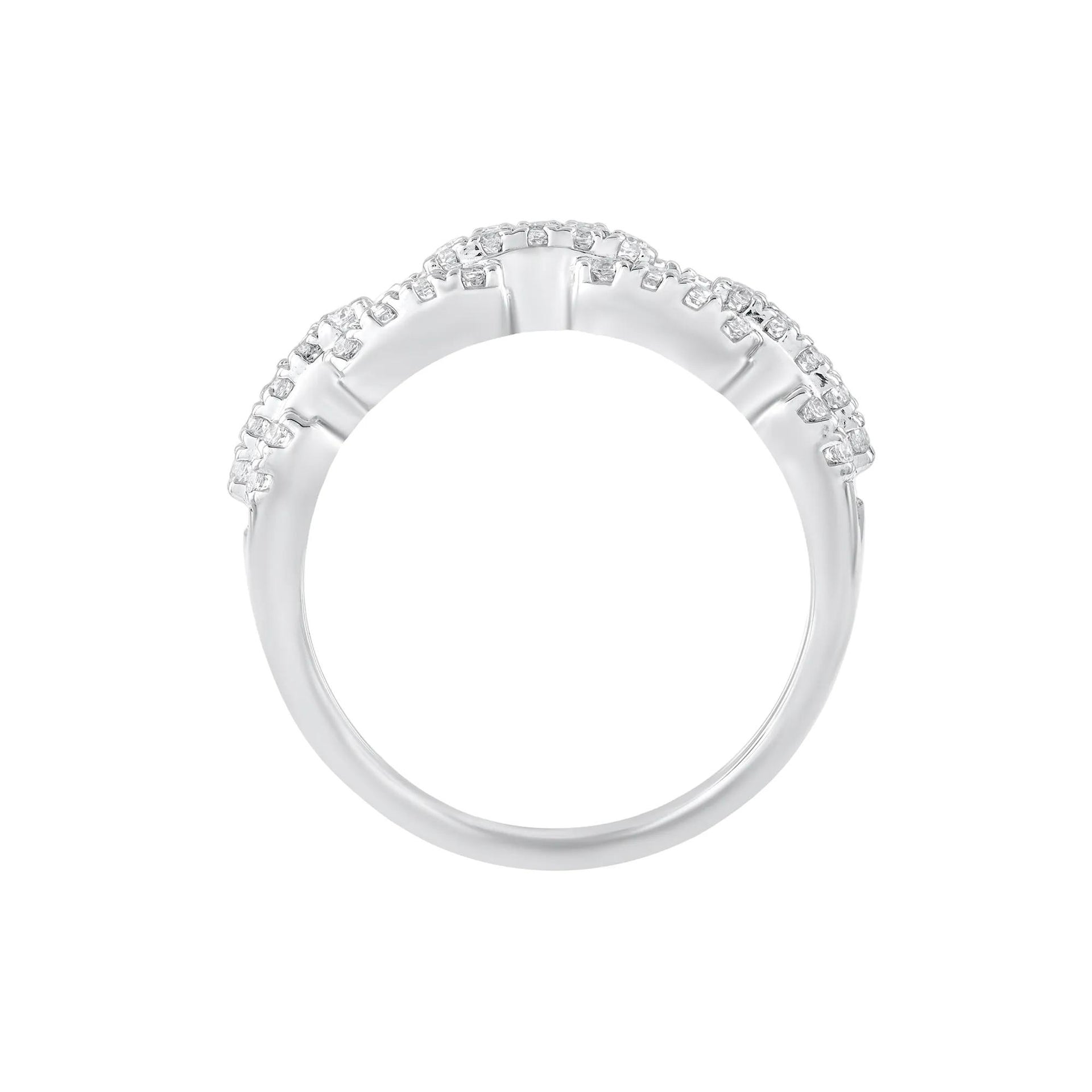1/2 CT. Tw. Diamond Ring 10K White Gold Round Brilliant Cut Size 7.5