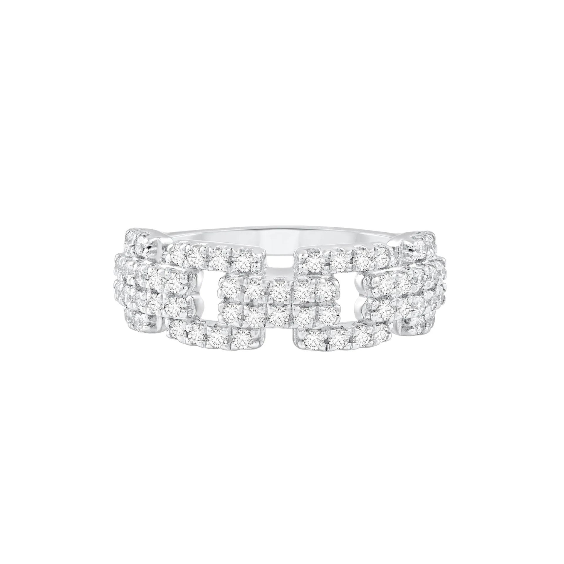 1/2 CT. Tw. Diamond Ring 10K White Gold Round Brilliant Cut Size 7.5