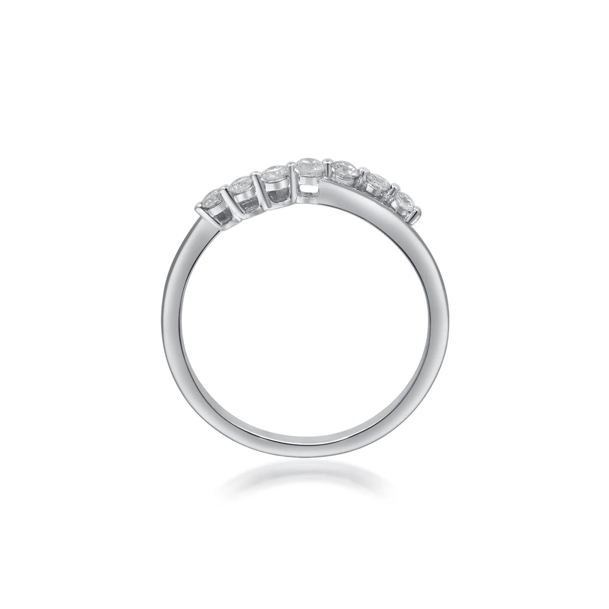 1/5 CT. Tw. Diamond Ring 10K White Gold Round Brilliant Cut Size 5.5 2mm
