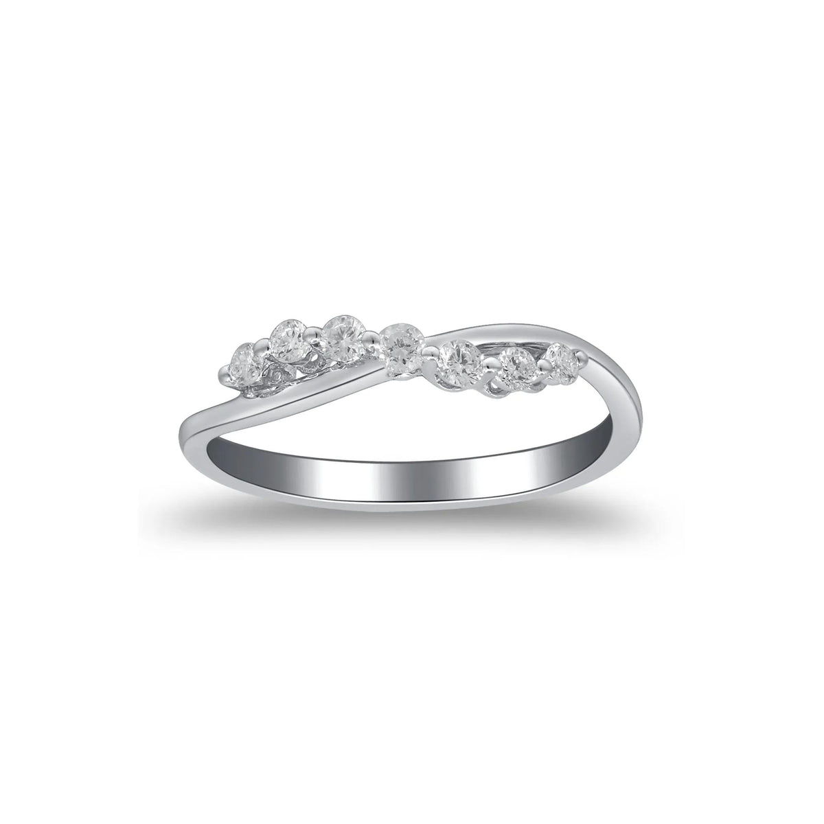 1/5 CT. Tw. Diamond Ring 10K White Gold Round Brilliant Cut Size 5.5 2mm