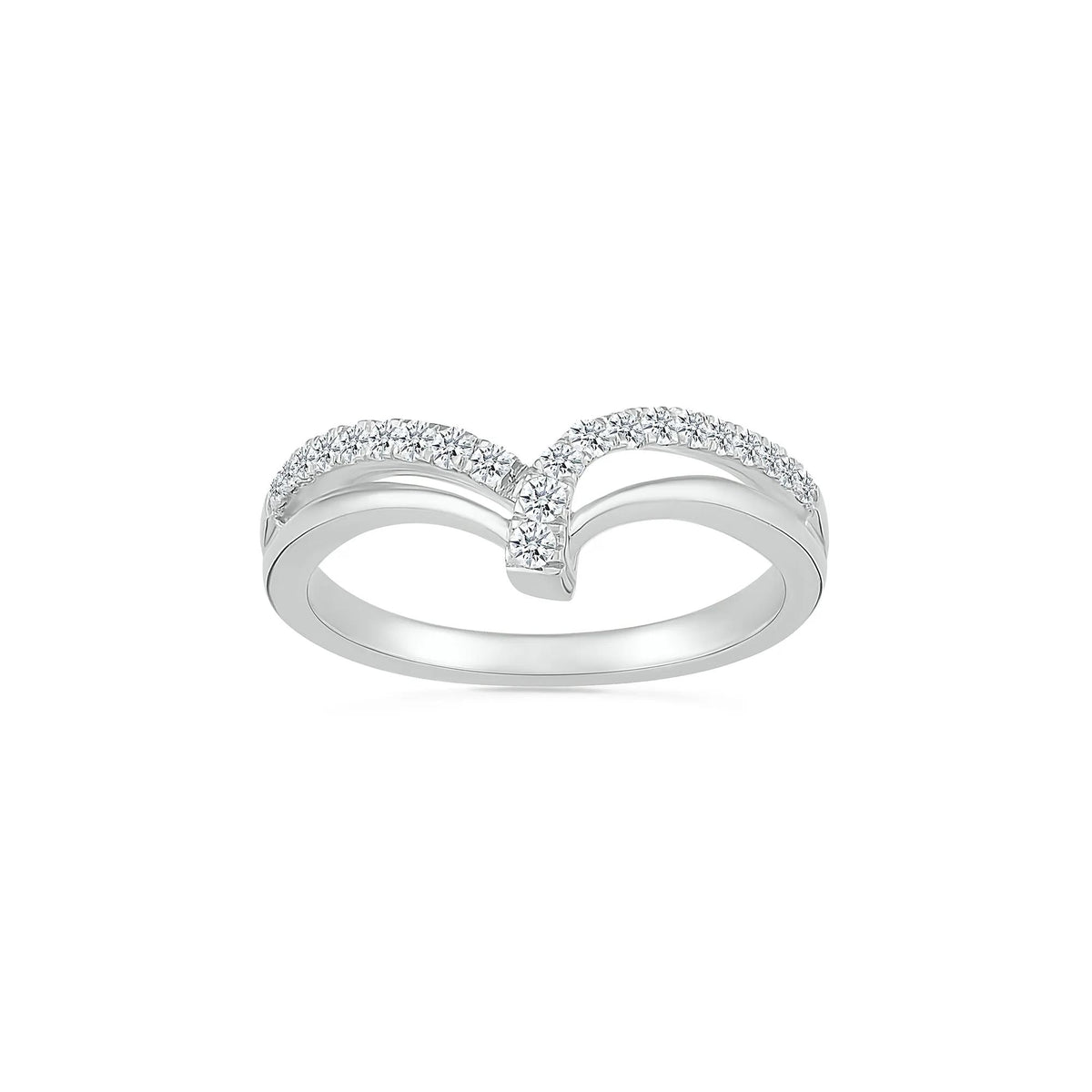 1/7 CT. Tw. Diamond Ring .925 Sterling Silver Round Brilliant Cut White Size 6.5