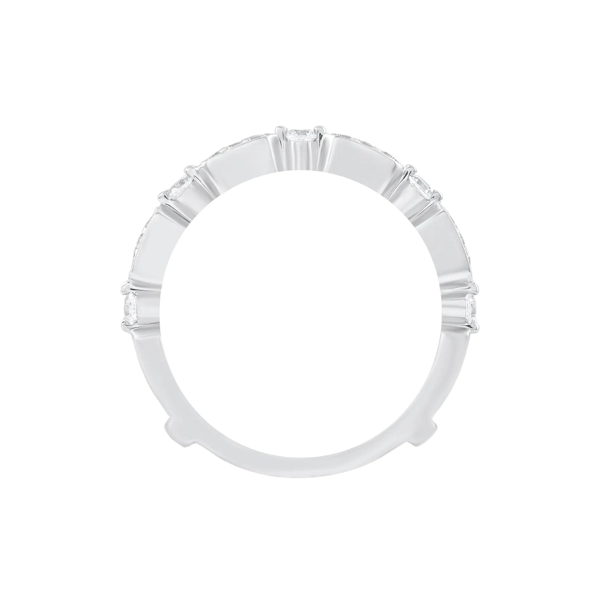 1/2 CT. Tw. Diamond Ring Insert 10K White Gold Round Brilliant Cut Size 7