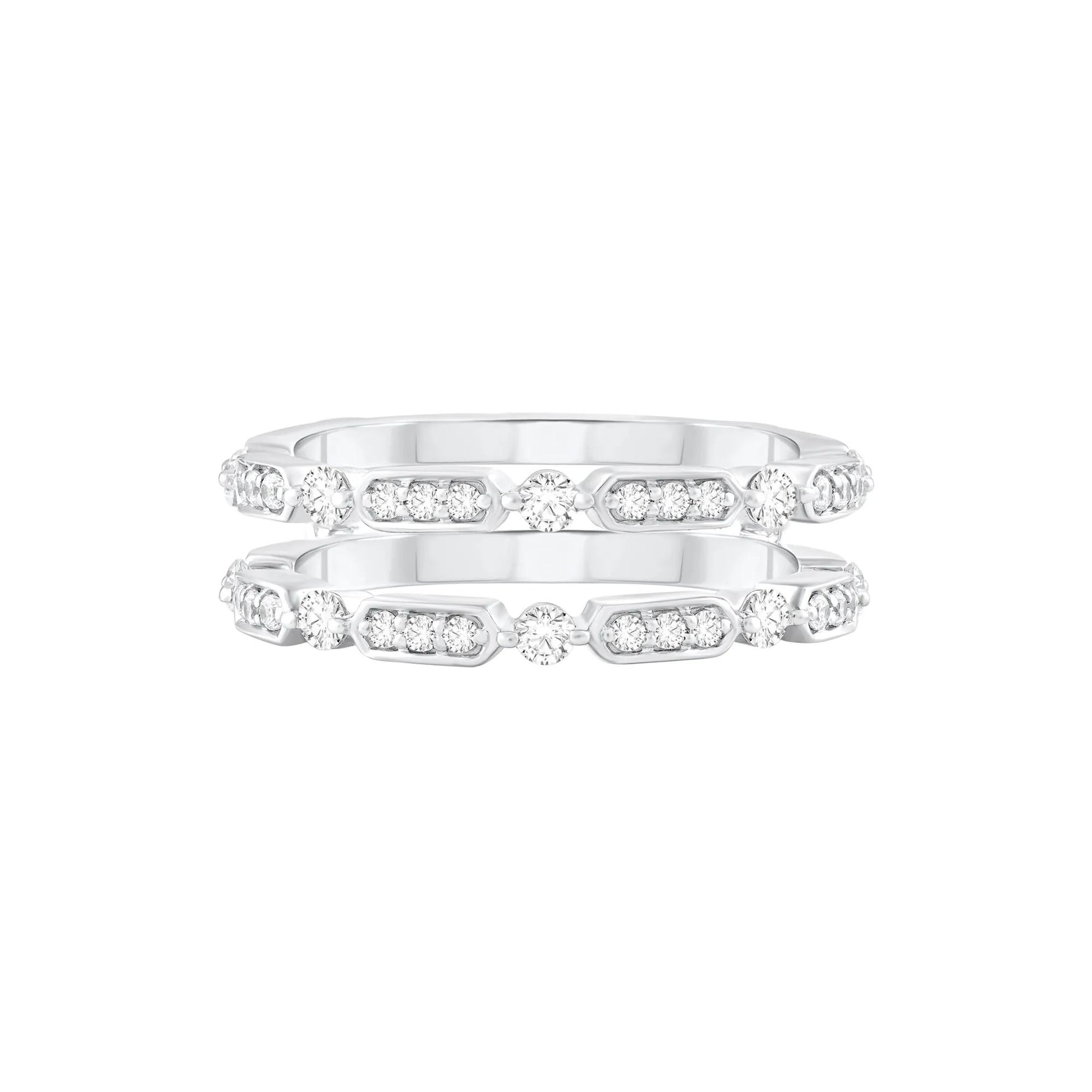 1/2 CT. Tw. Diamond Ring Insert 10K White Gold Round Brilliant Cut Size 7