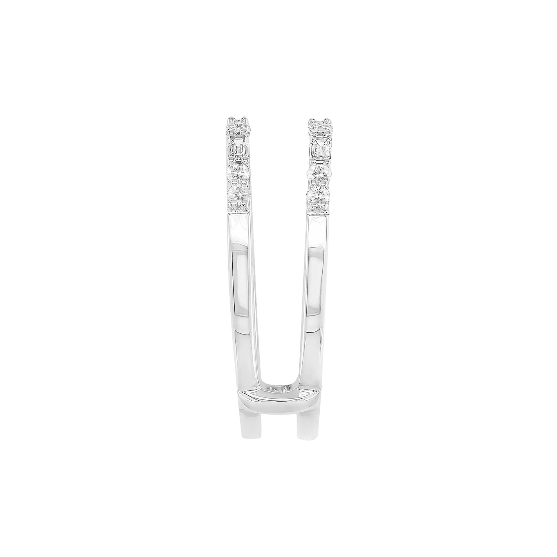 1/2 CT. Tw. Diamond Ring Insert 14K White Gold Round Brilliant Cut Size 6.5