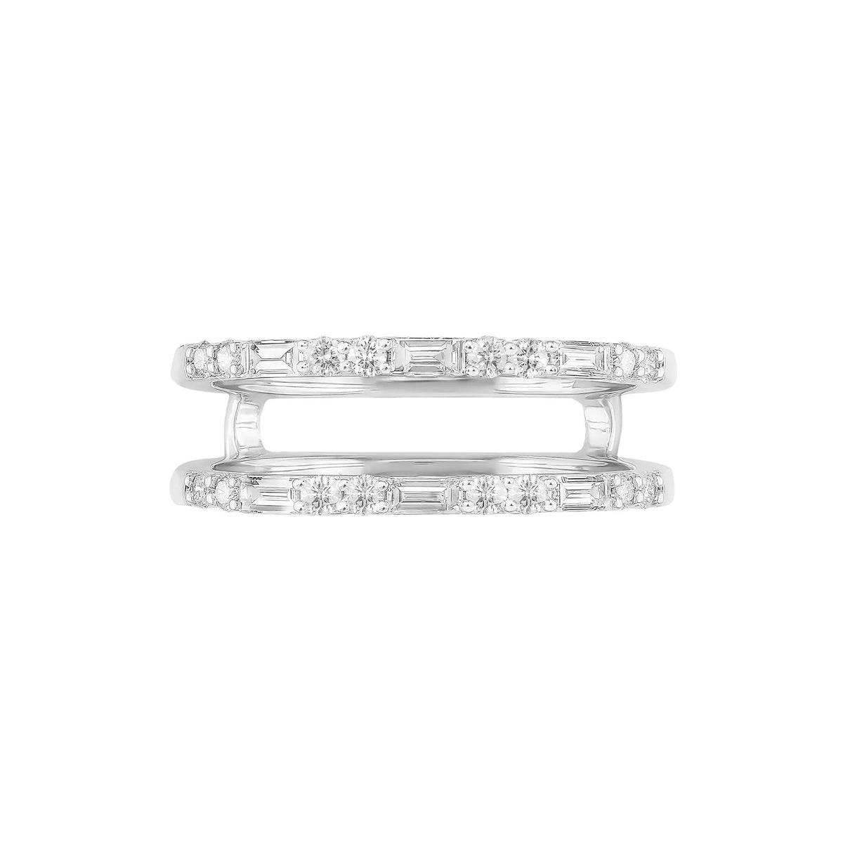 1/2 CT. Tw. Diamond Ring Insert 14K White Gold Round Brilliant Cut Size 7