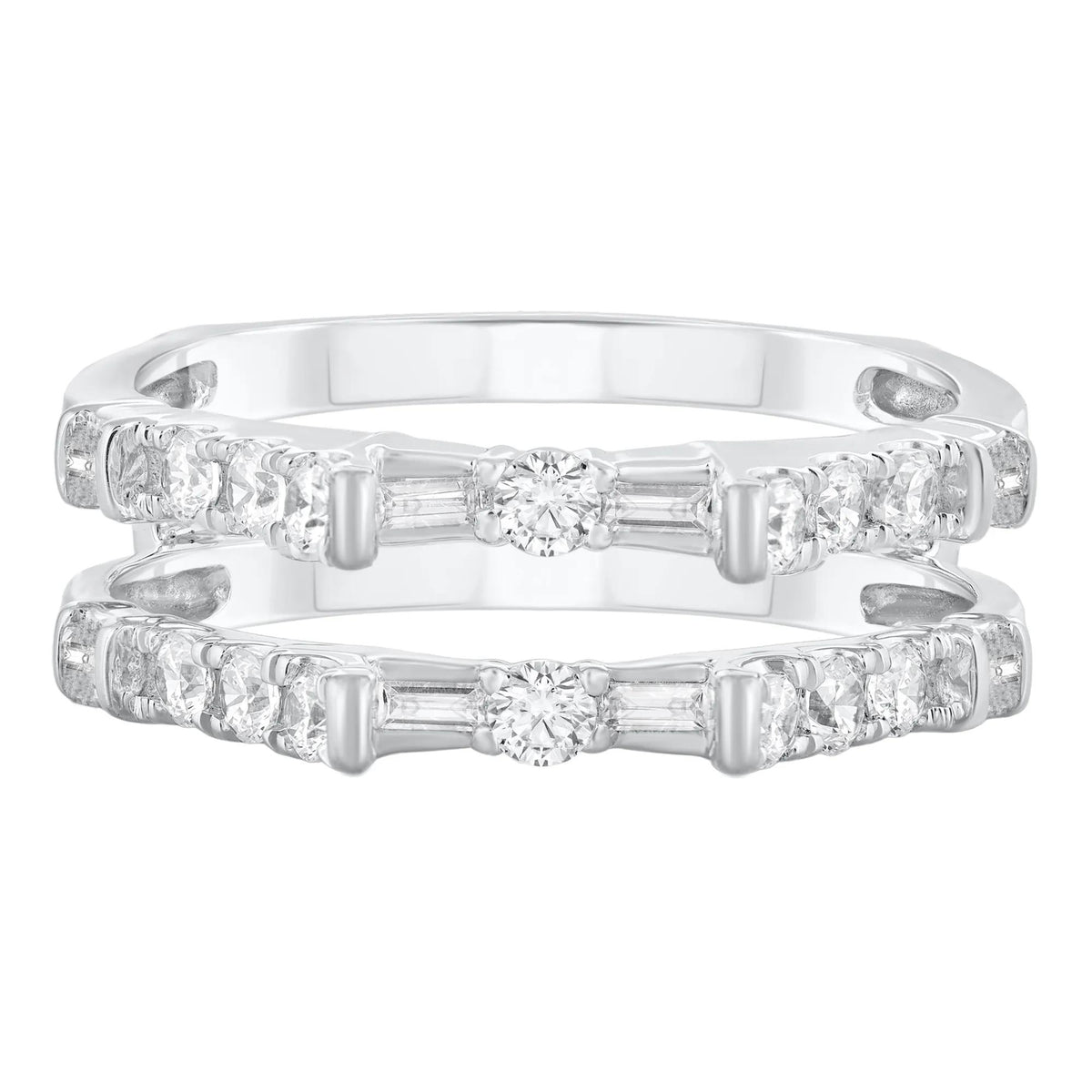 3/4 CT. Tw. Diamond Ring Insert 14K White Gold Round Brilliant Cut Size 6