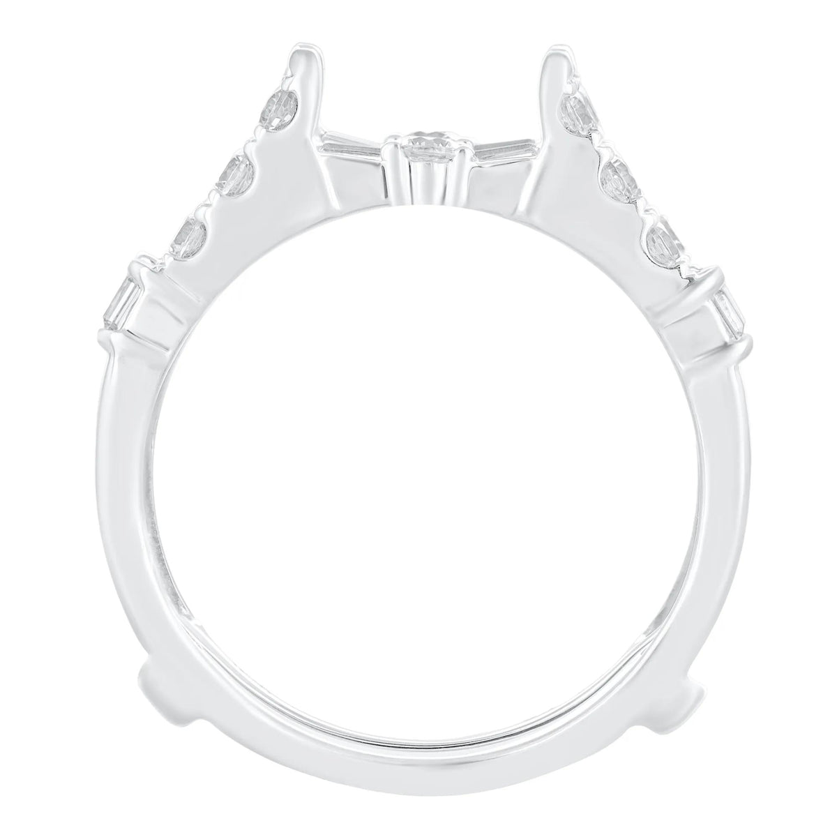 3/4 CT. Tw. Diamond Ring Insert 14K White Gold Round Brilliant Cut Size 6