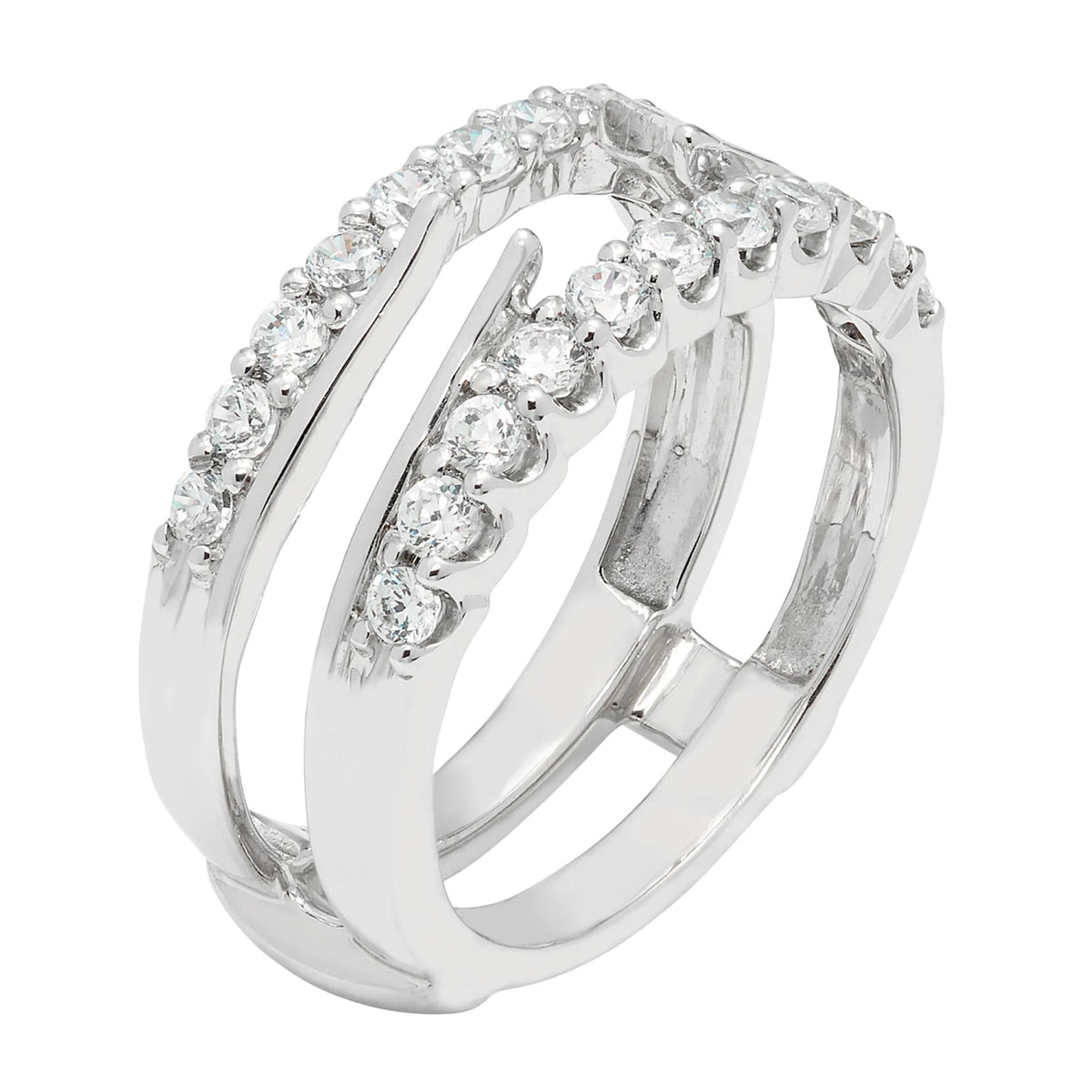 3/4 CT. Tw. Diamond Ring Insert 14K White Gold Round Brilliant Cut Size 8