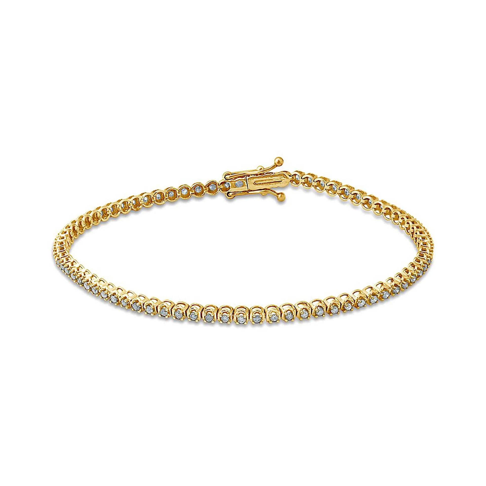 3/4 CT. Tw. Diamond Tennis Bracelet 10K Yellow Gold Size 7"