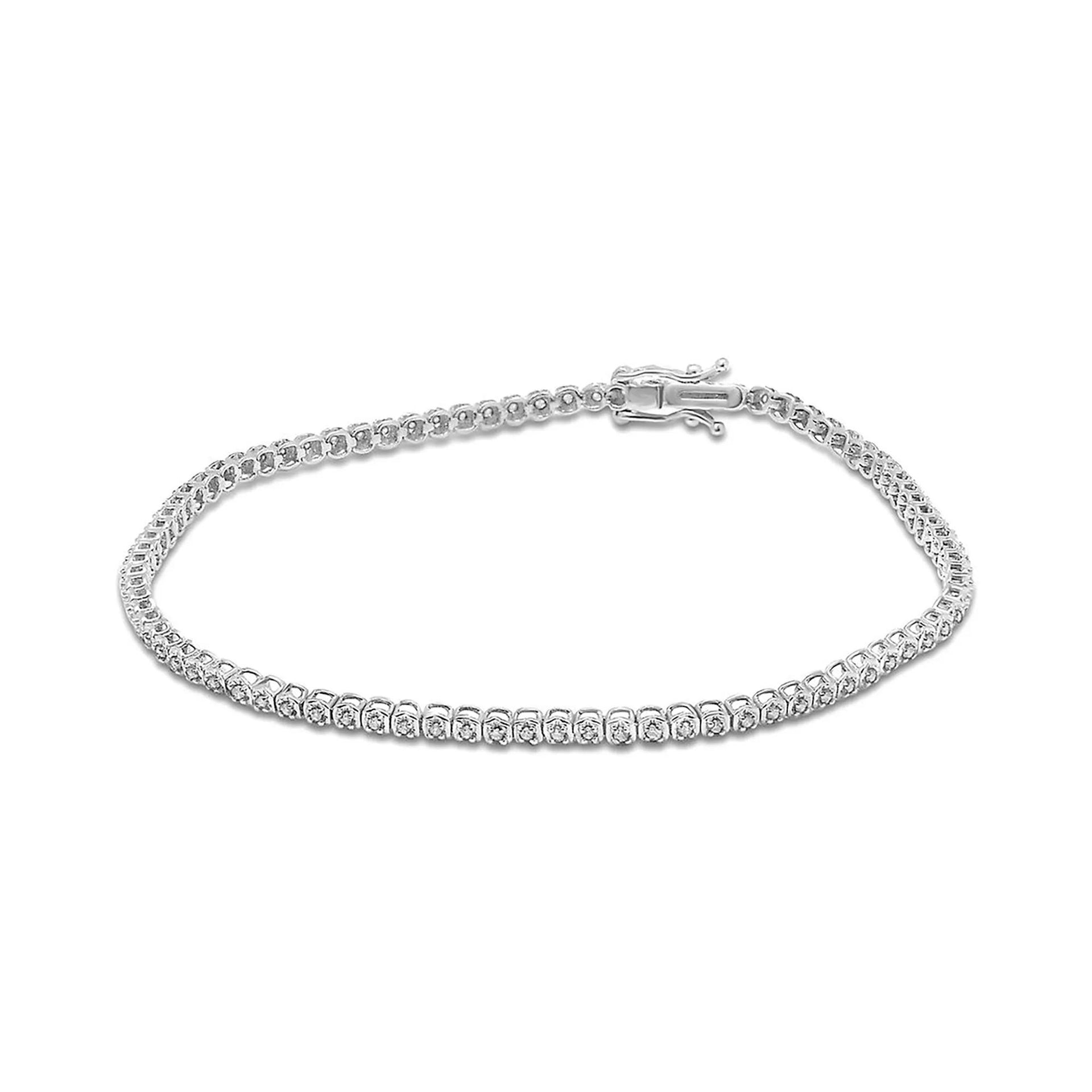 1/4 CT. Tw. Diamond Tennis Bracelet 10K White Gold Size 7"