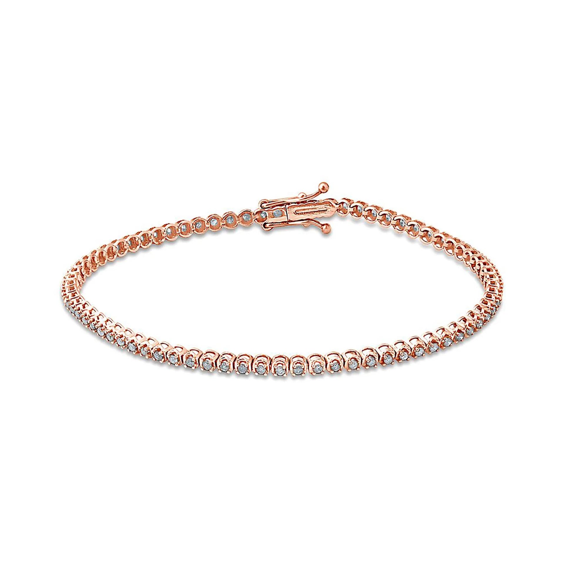 3/4 CT. Tw. Diamond Tennis Bracelet 10K Rose Gold Size 7"
