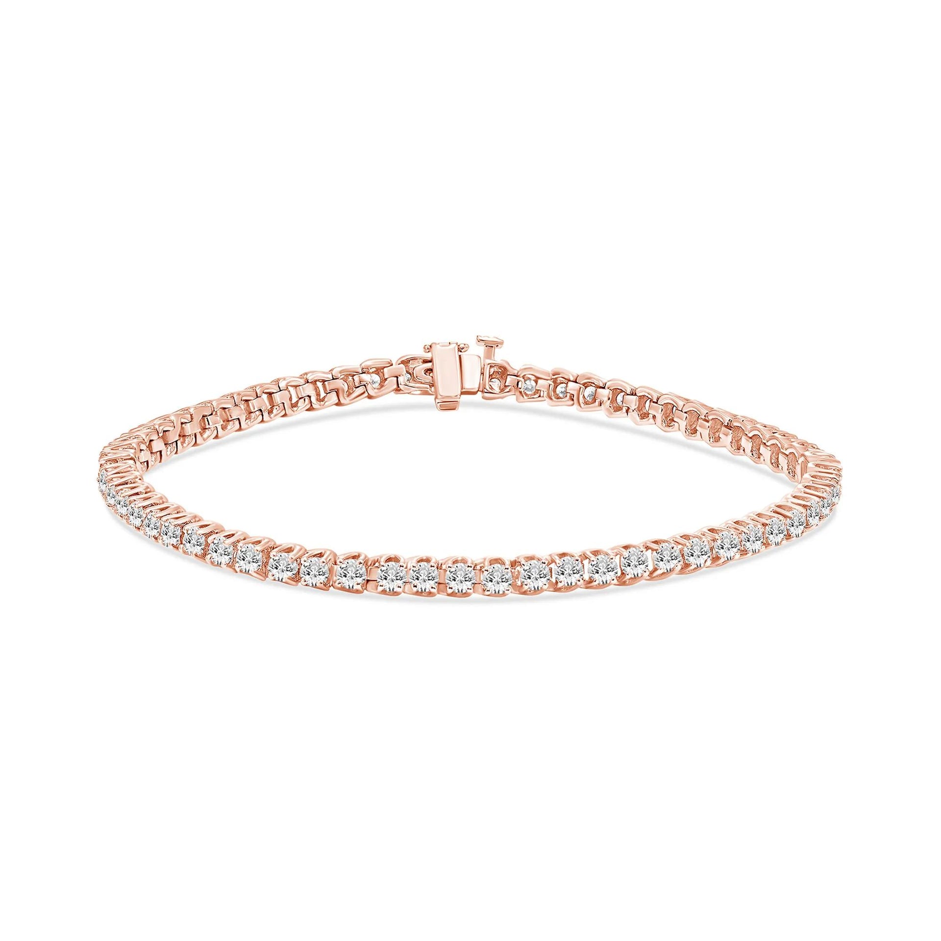 7 CT. Tw. Diamond Tennis Bracelet 10K Rose Gold Size 4.80mm