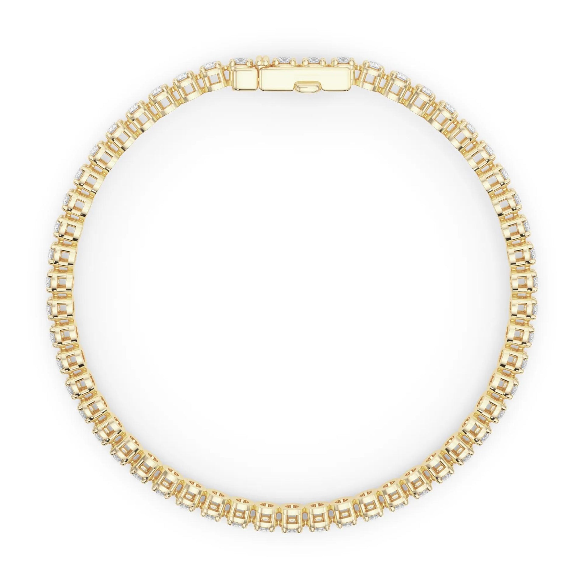 3 7/8 CT. Tw. Diamond Tennis Bracelet 10K Yellow Gold Size 2.00mm