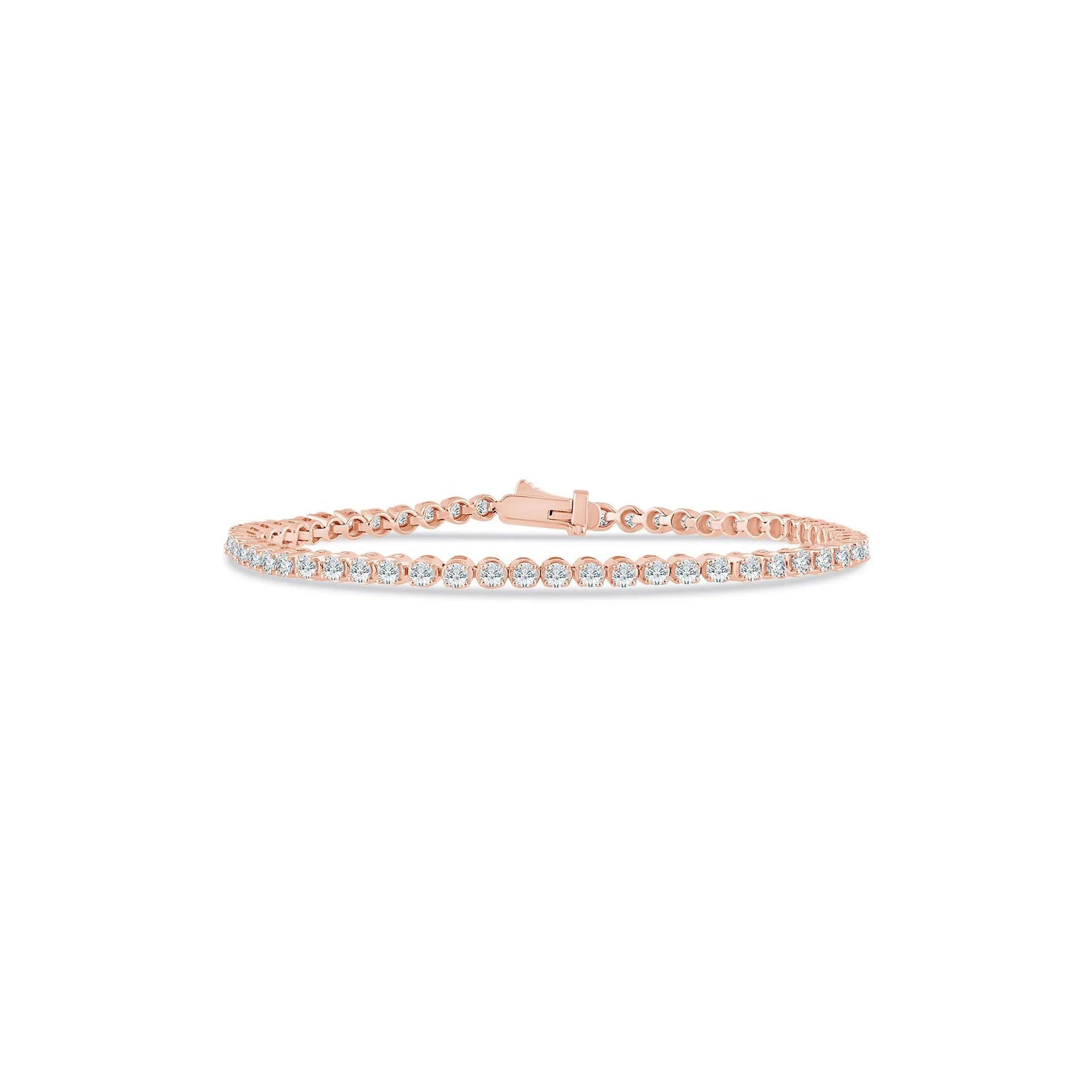 3 CT. Tw. Diamond Tennis Bracelet 10K Rose Gold Size 2.90mm