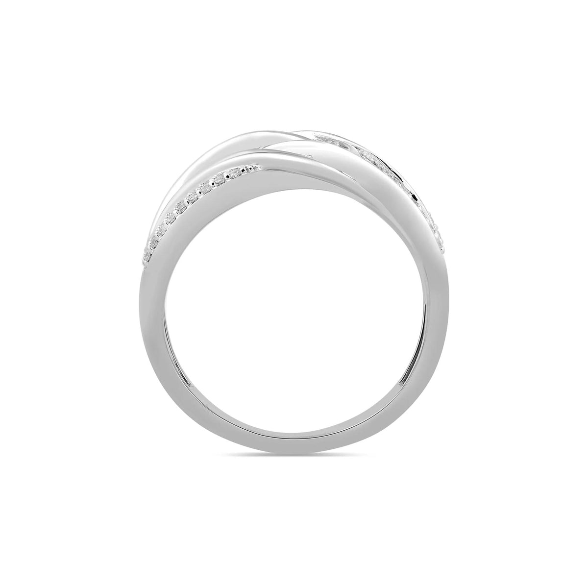 1/3 CT. Tw. Diamond Two-Row Wrap Ring .925 Sterling Silver White Size 7