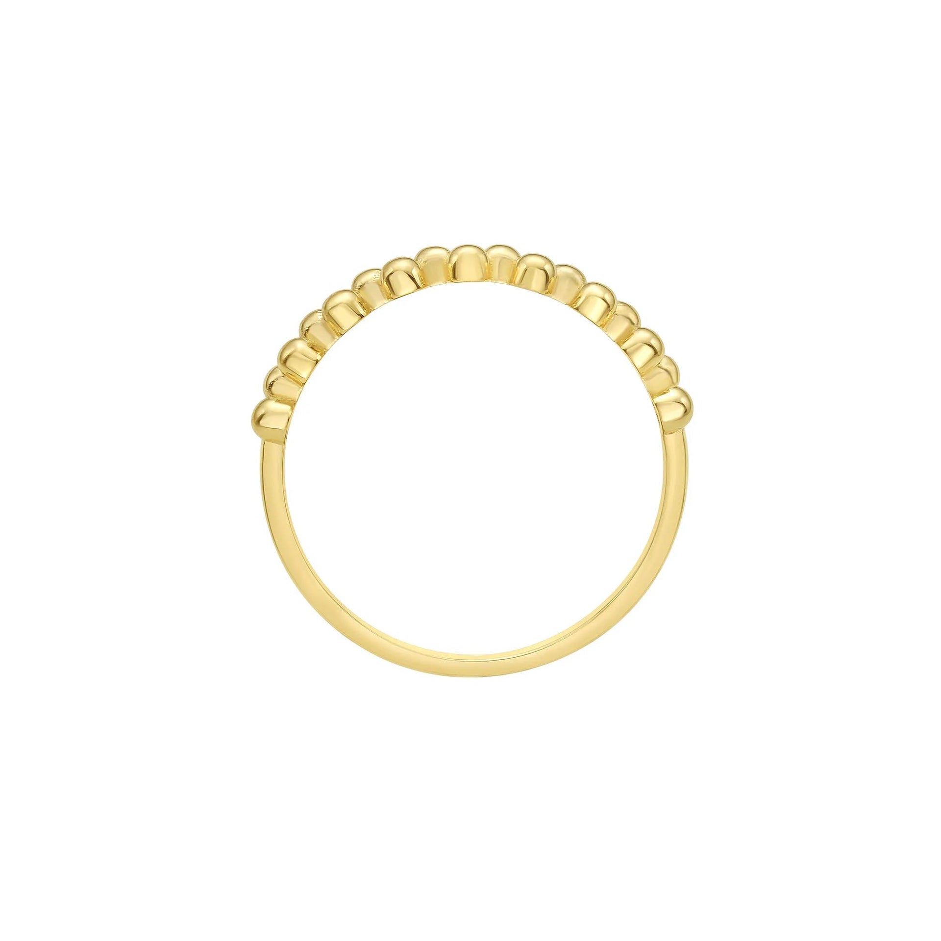 Double-Row Bead Ring 14K Yellow Gold Size 6.5