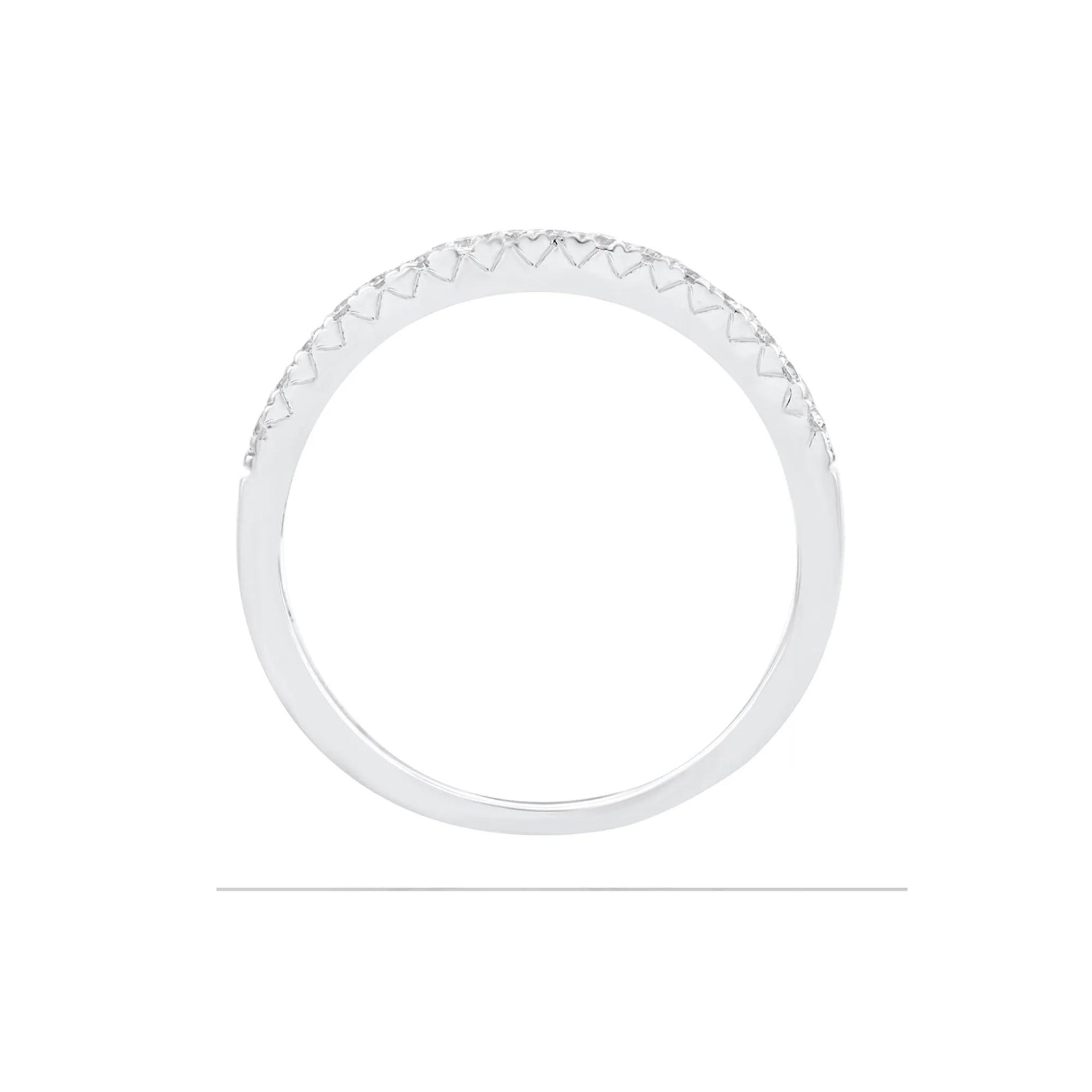 3/8 CT. Tw. Double-Row Diamond Wedding Band Ring 10K White Gold Round Brilliant Cut Size 9