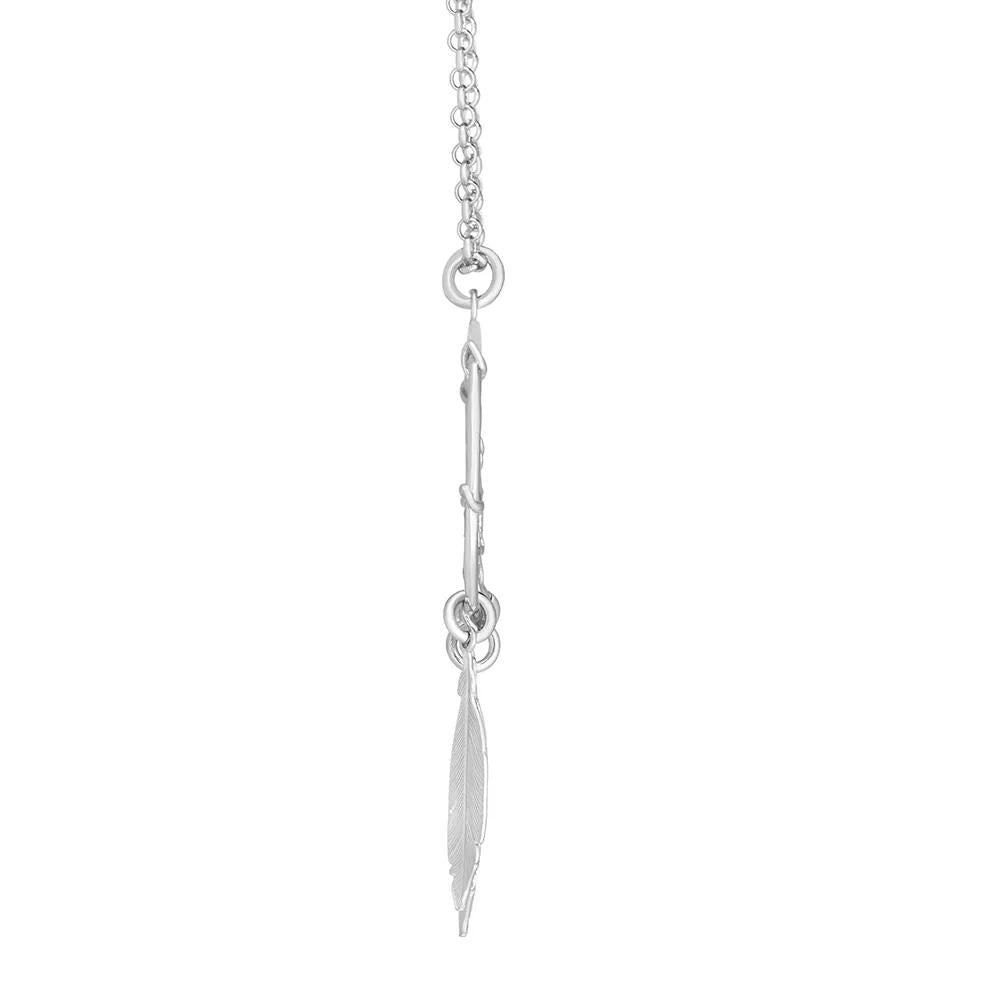 Dream Catcher Necklace .925 Sterling Silver White Size 17"