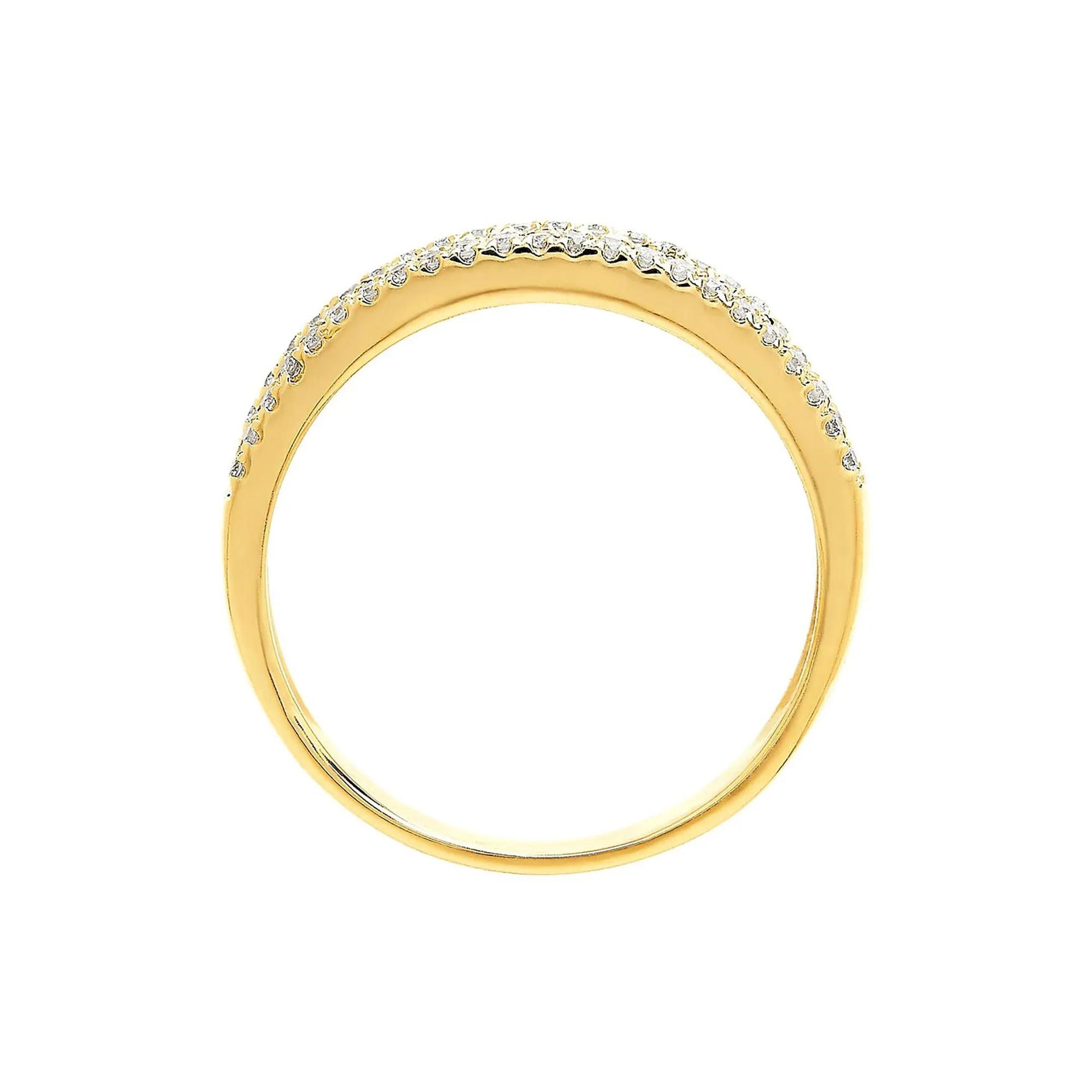 1/3 CT. Tw. Emerald & Diamond Ring 10K Yellow Gold Round Brilliant Cut Size 6