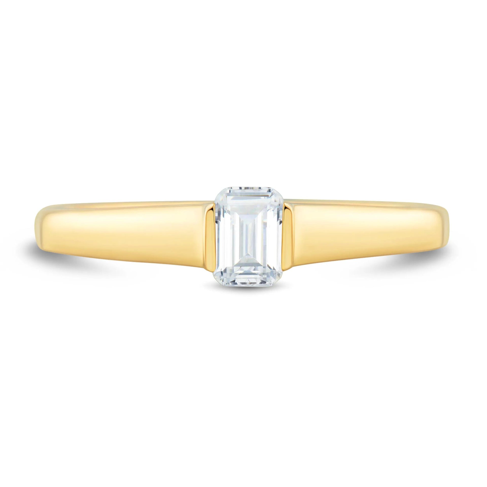 1/3 CT. Tw. Emerald-Cut Diamond Ring 14K Yellow Gold Size 9 1mm