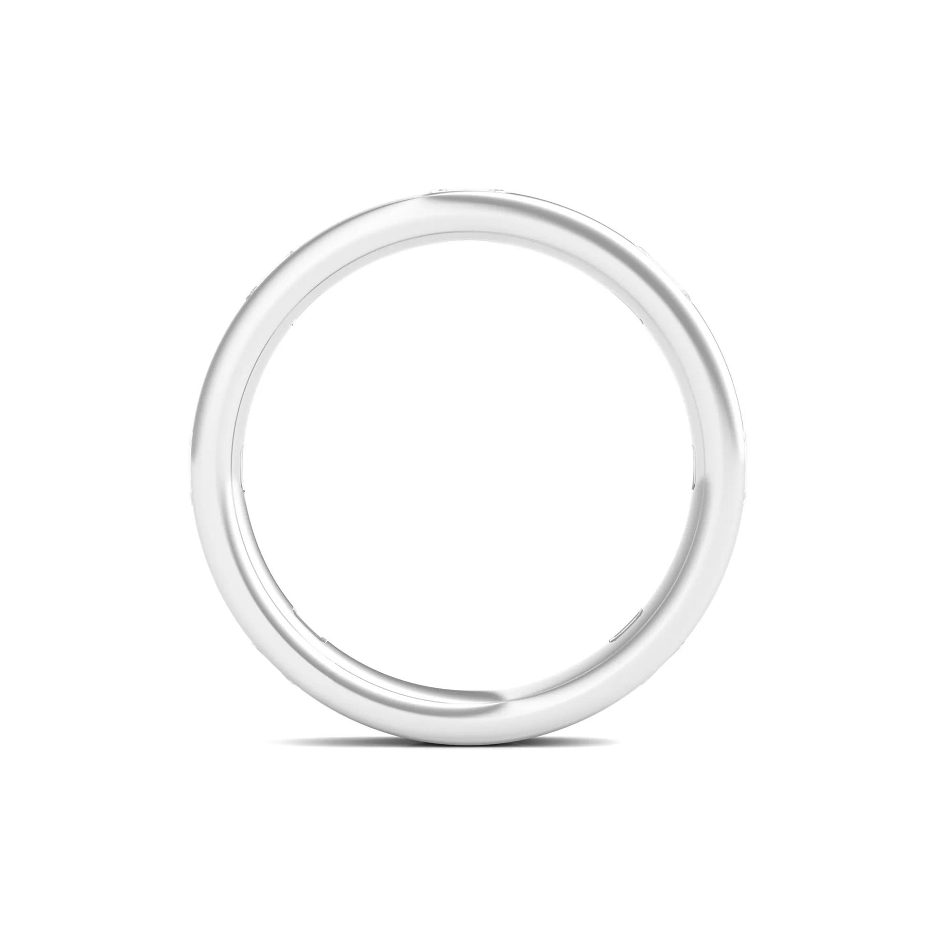 1 CT. Tw. Emerald-Cut Lab Grown Diamond Band Ring 14K White Gold Size 8.5 3.5mm