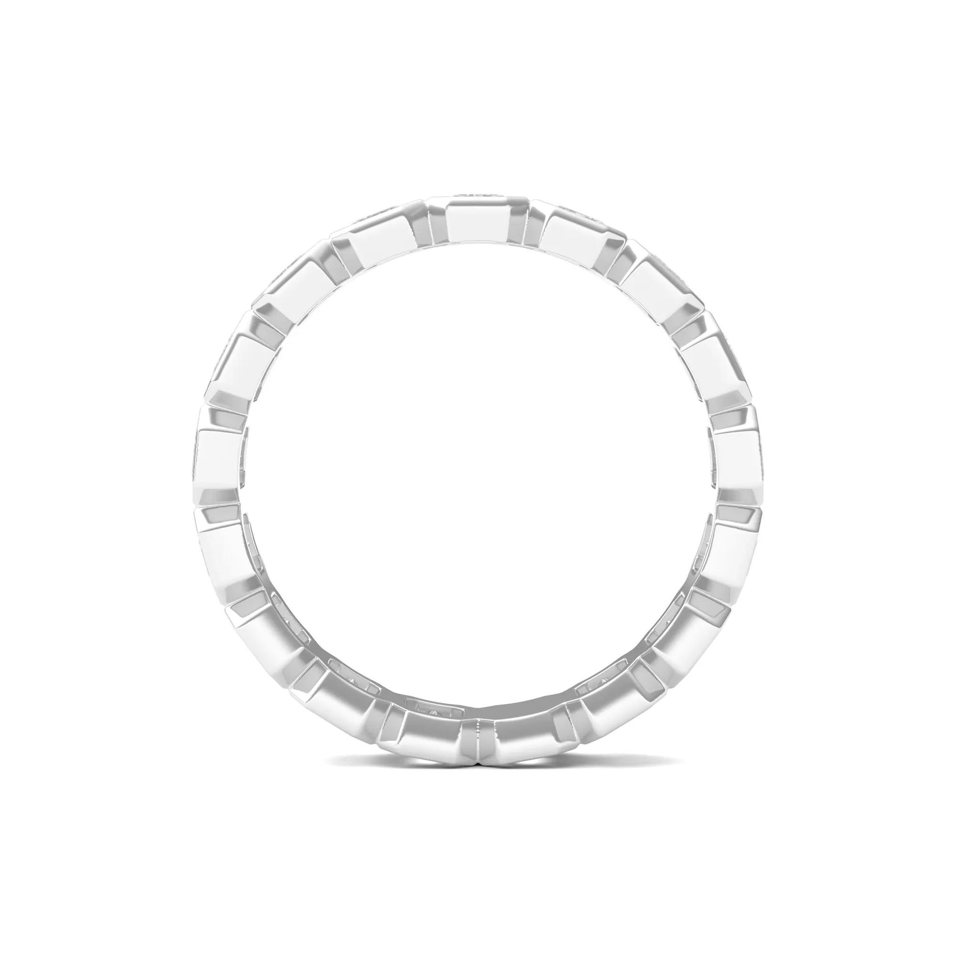2 1/2 CT. Tw. Emerald-Cut Lab Grown Diamond Bezel-Set Eternity Band Ring 14K White Gold Size 8.5
