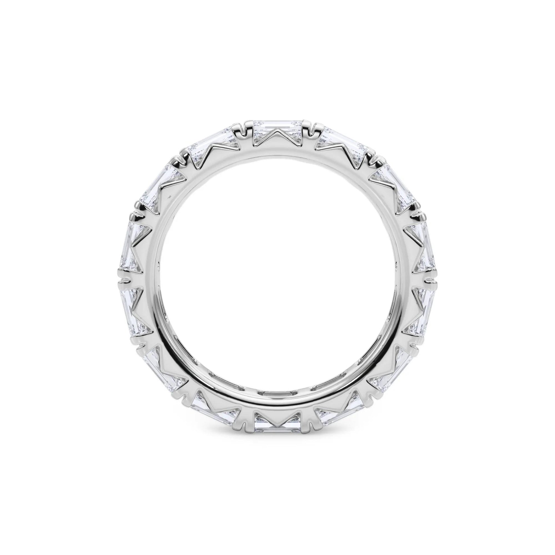 3 7/8 CT. Tw. Emerald-Cut Lab Grown Diamond Eternity Band Ring Platinum White Size 6 4mm