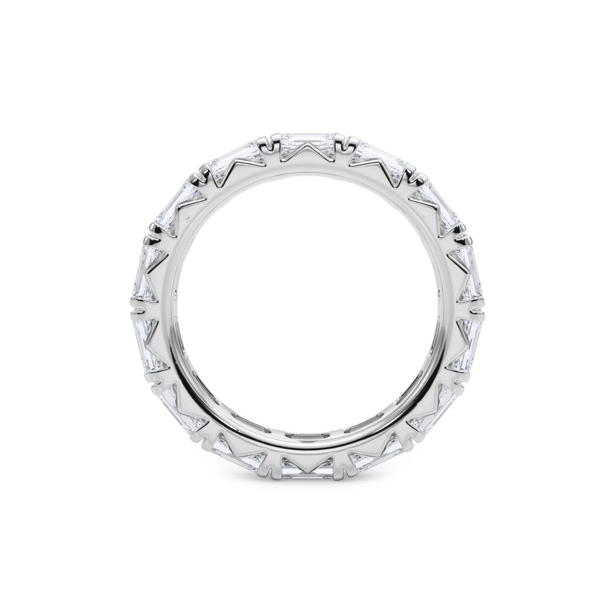 3 7/8 CT. Tw. Emerald-Cut Lab Grown Diamond Eternity Band Ring Platinum White Size 7 4mm