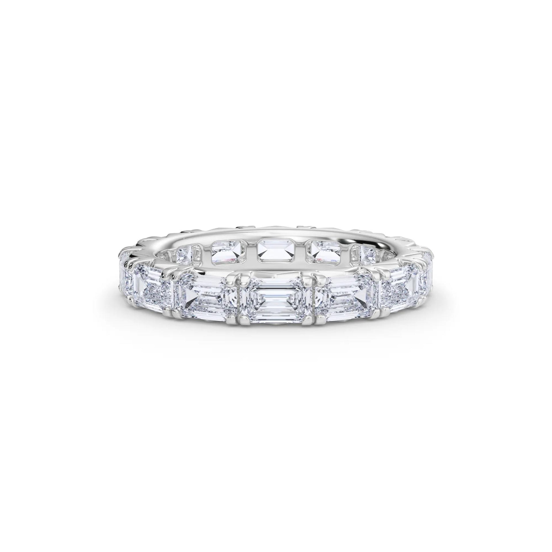 3 7/8 CT. Tw. Emerald-Cut Lab Grown Diamond Eternity Band Ring Platinum White Size 6 4mm