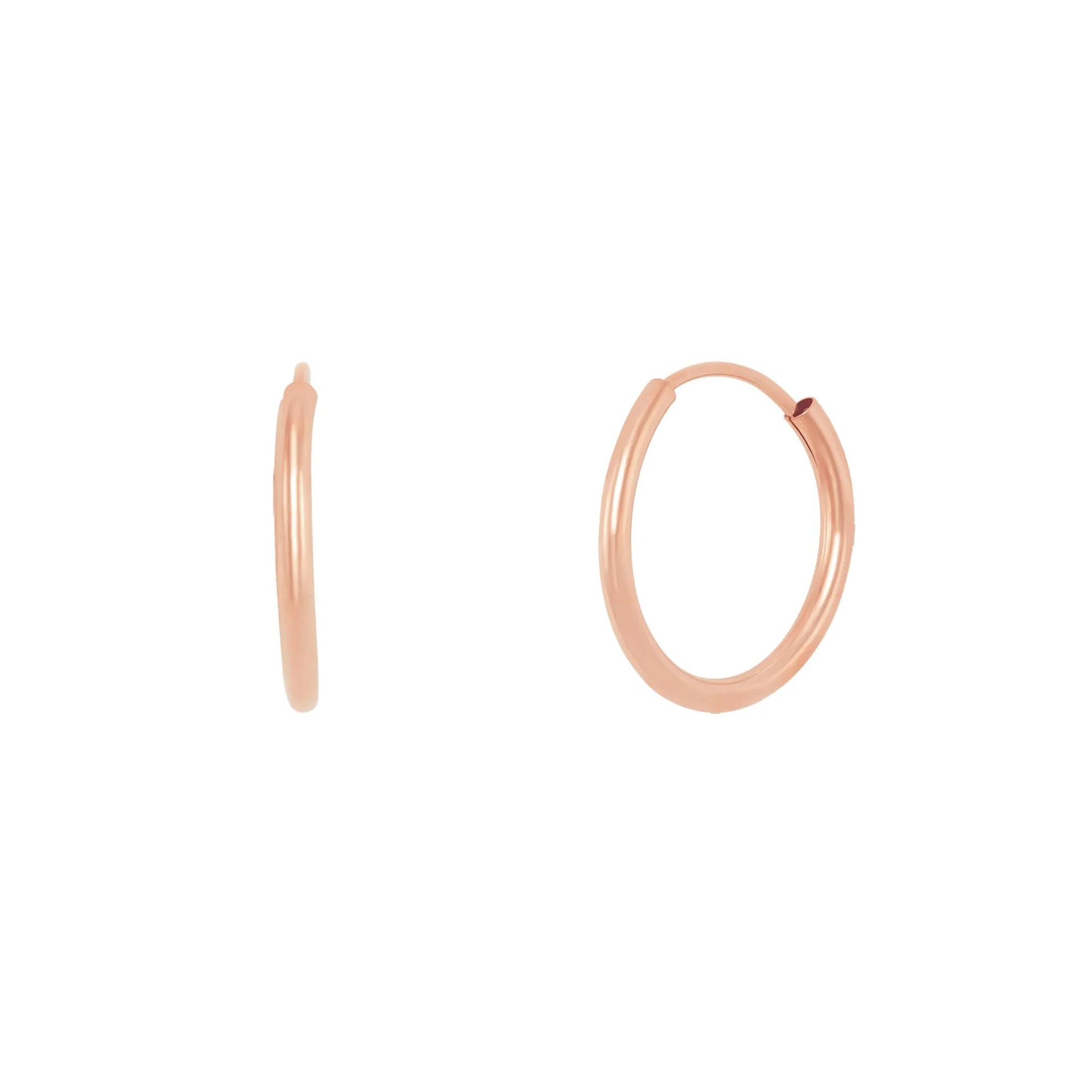 Endless Hoop Earrings 14K Rose Gold Size 14.00mm