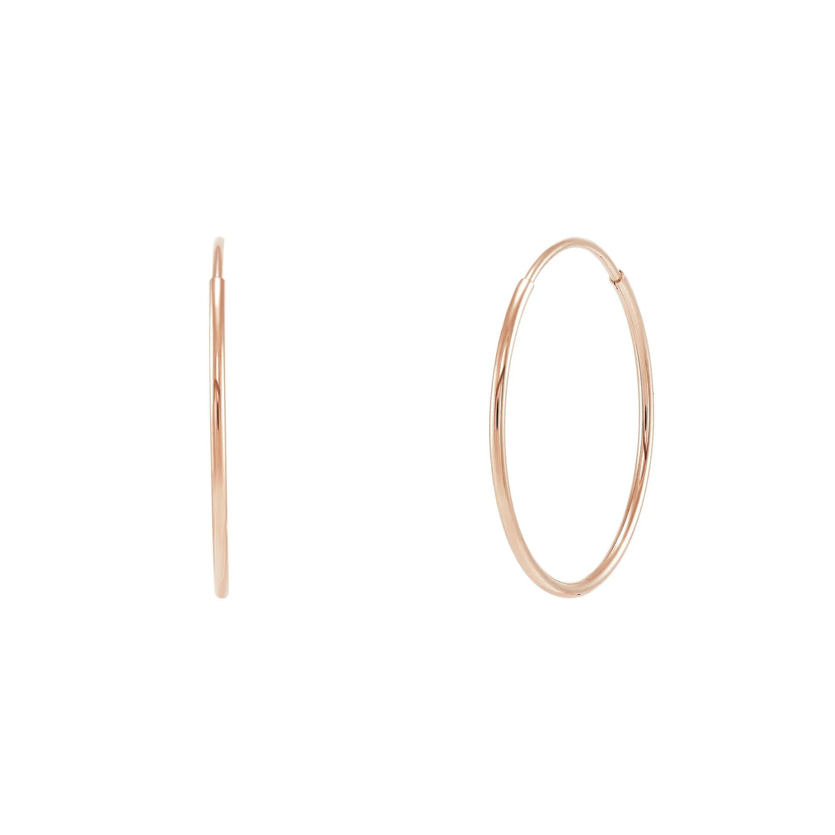 Endless Hoop Earrings 14K Rose Gold Size 16.00mm