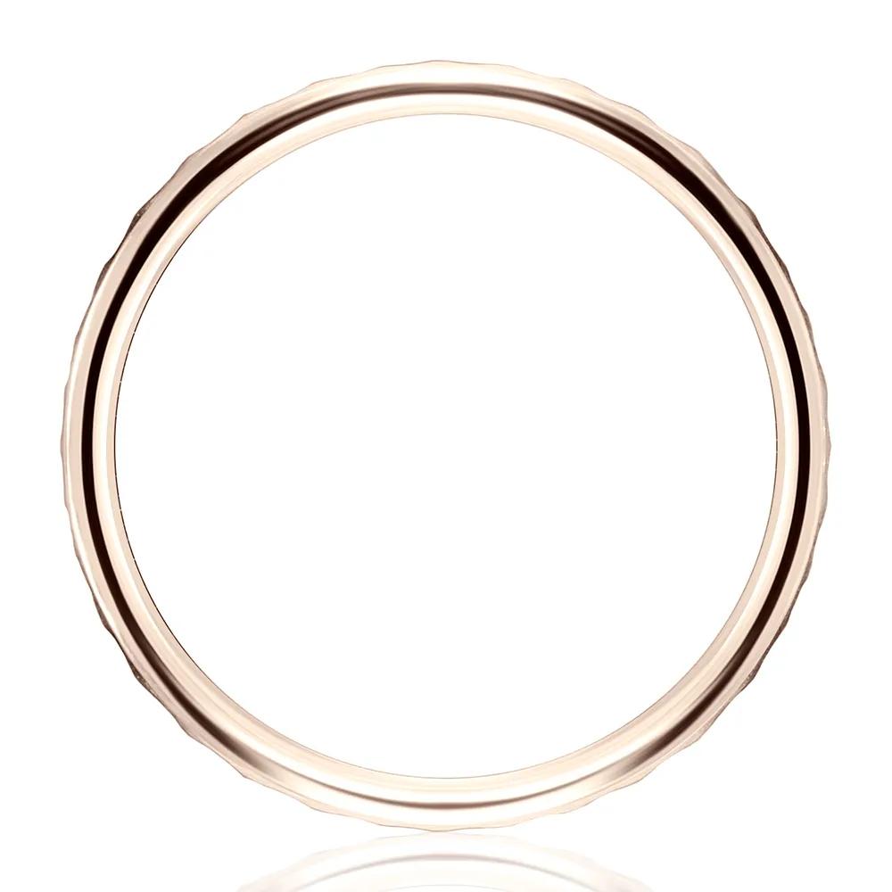 Faceted Wedding Band Ring 14K Rose Gold Size 6 2mm