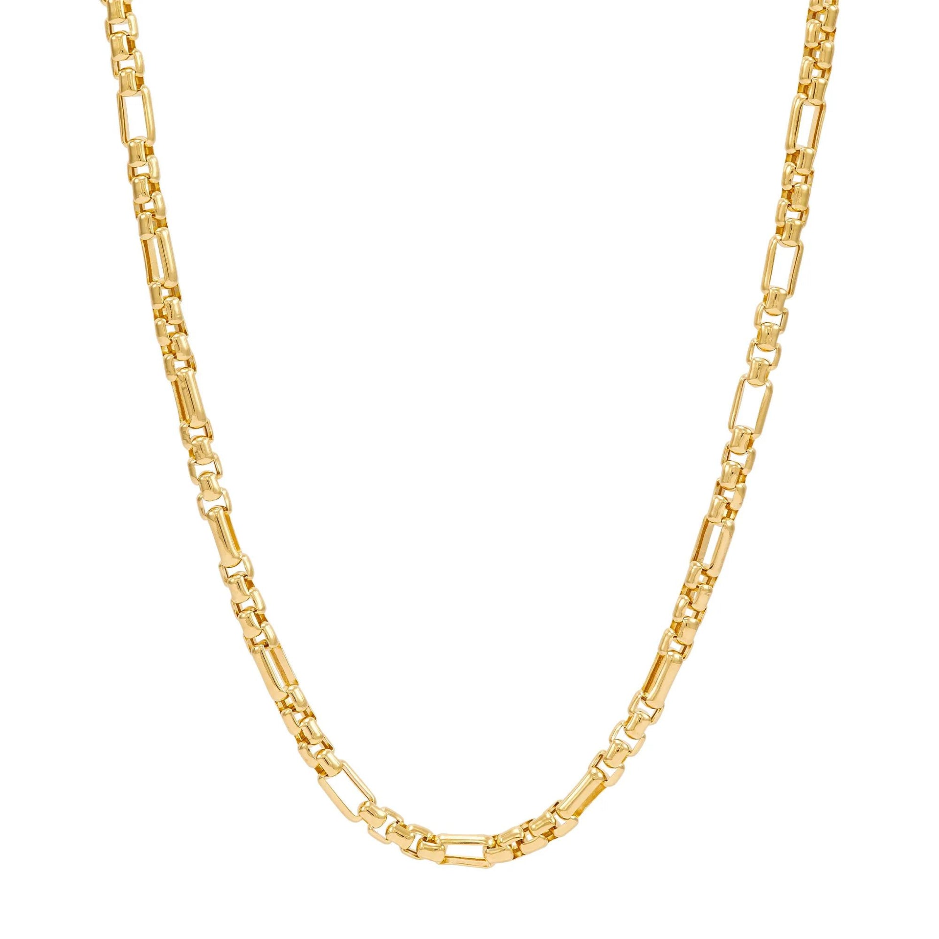 Figaro Chain 14K Yellow Gold Necklace Size 22"